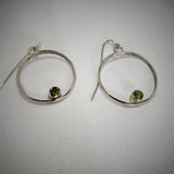 Sterling Silver Hoop Earrings with Peridot
