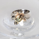 Silver and Gold Flower Ring Size 7