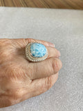 Larimar and Sterling Ring size 7.5