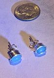 Small Blue Chalcedony and Sterling Post Earrings