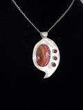 Sterling Silver Pendant with Agate and Carnelian