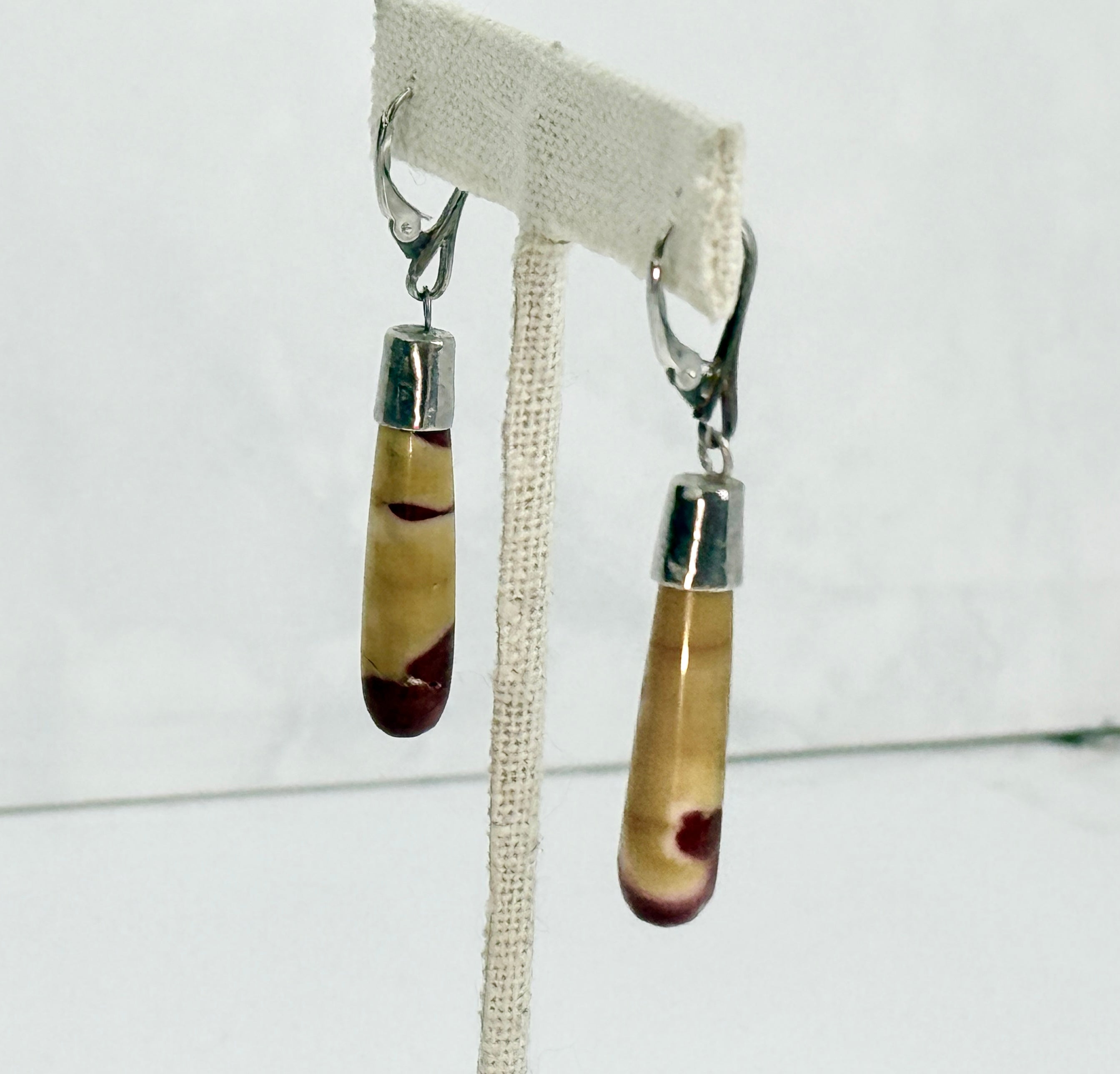 Mookaite Jasper and Silver Teardrop Earrings