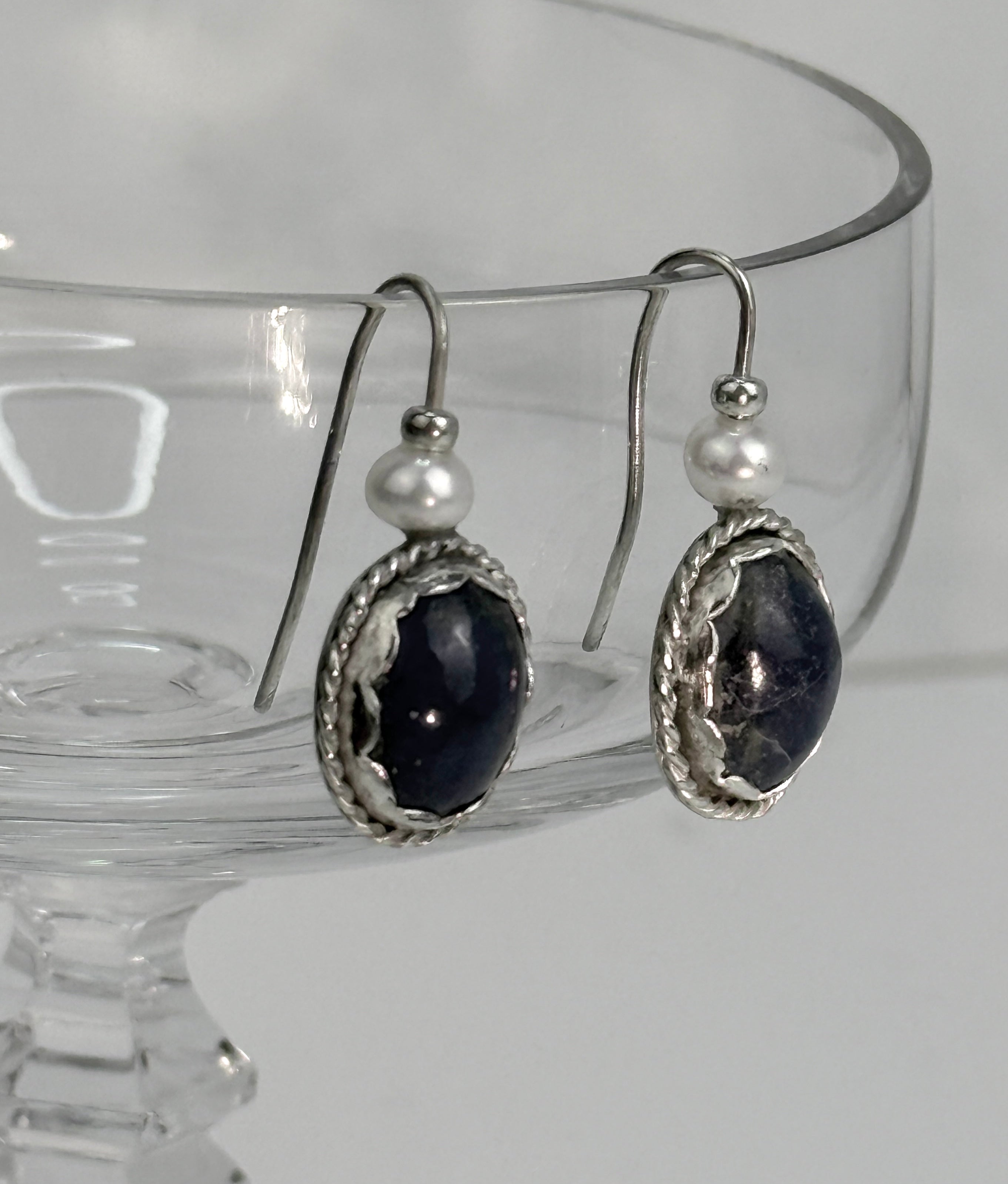 Lapis and Pearl Earrings