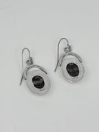 Red and Blue Agate and  Silver Dangle Earrings