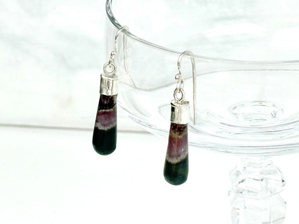 Mexican LacecAgate and SilverTeardrop Earrings