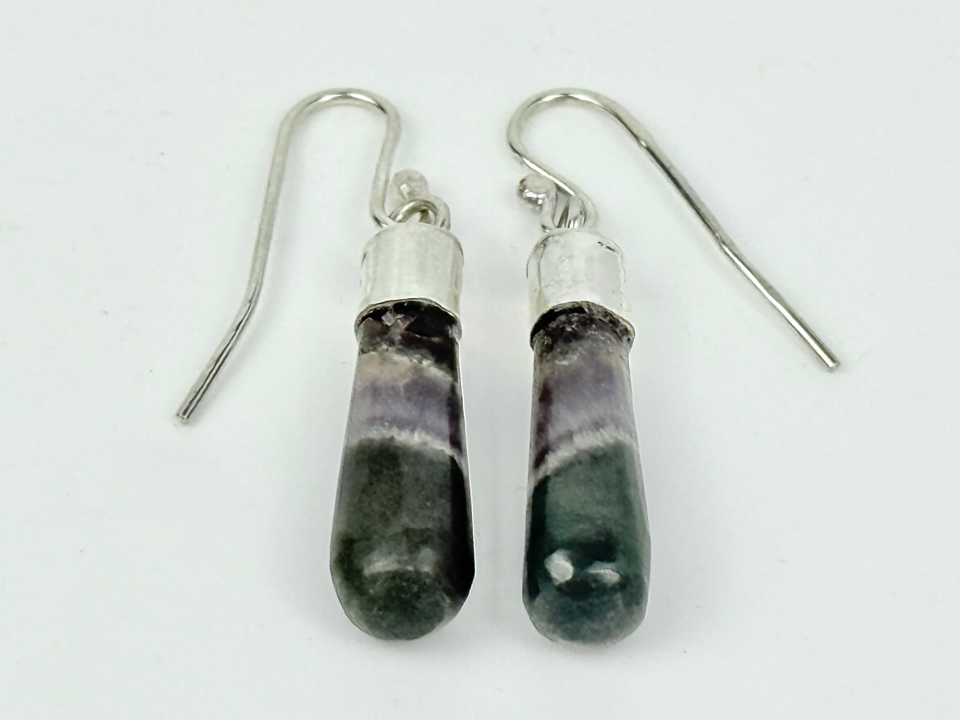 Mexican LacecAgate and SilverTeardrop Earrings