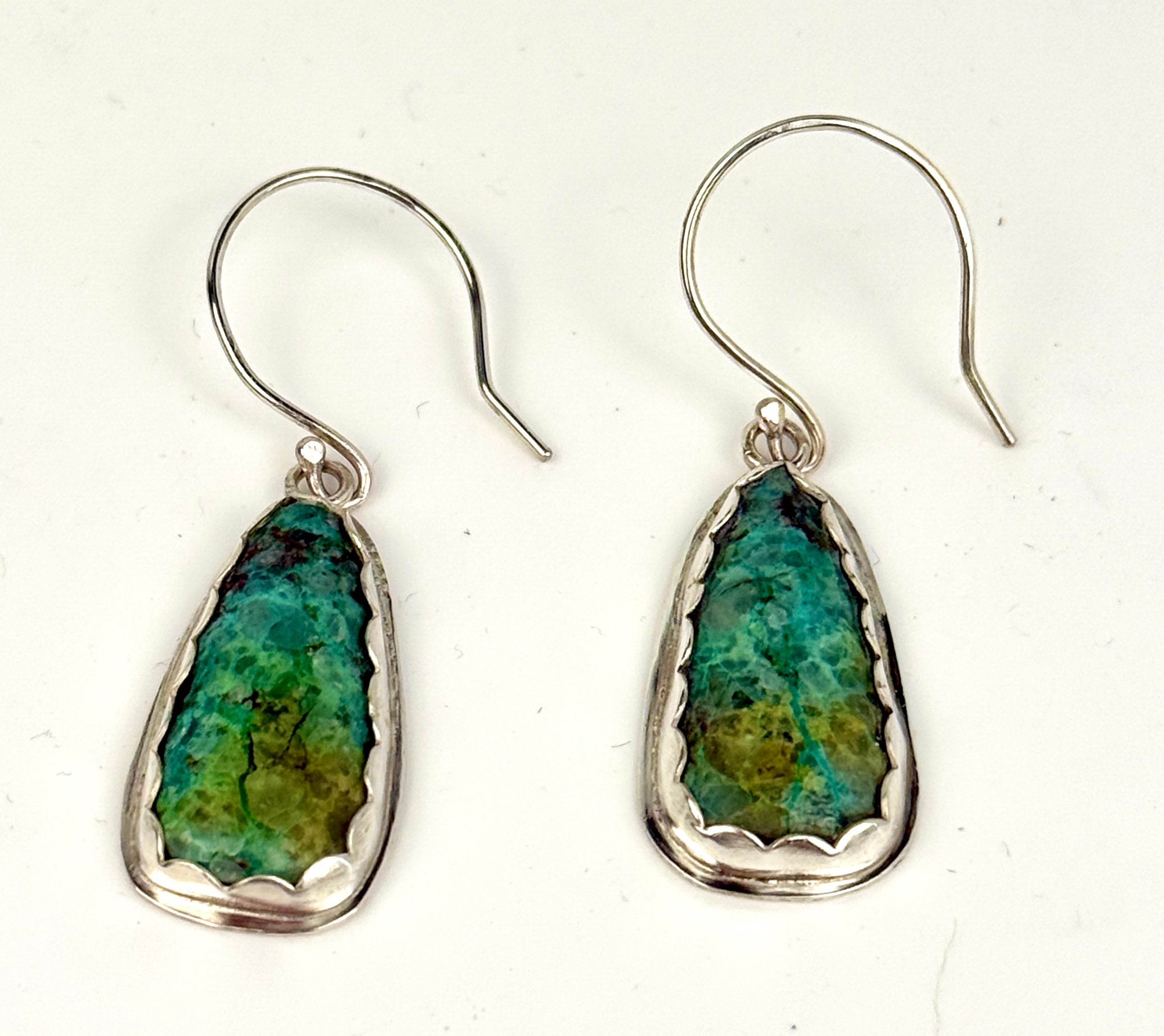 Eilat Stone Earrings with Scalloped Bezels