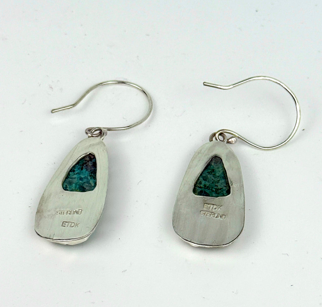 Eilat Stone Earrings with Scalloped Bezels