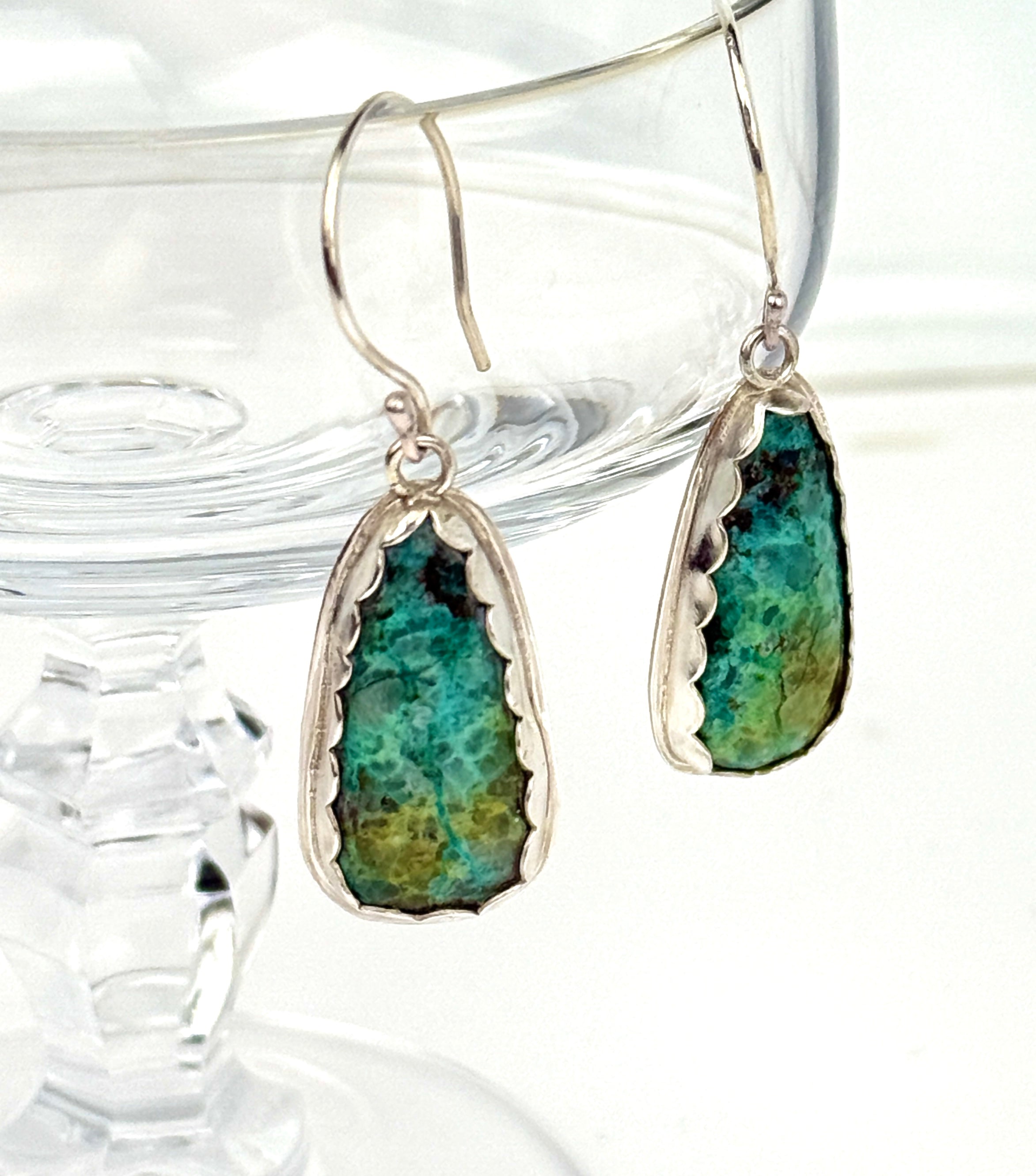 Eilat Stone Earrings with Scalloped Bezels