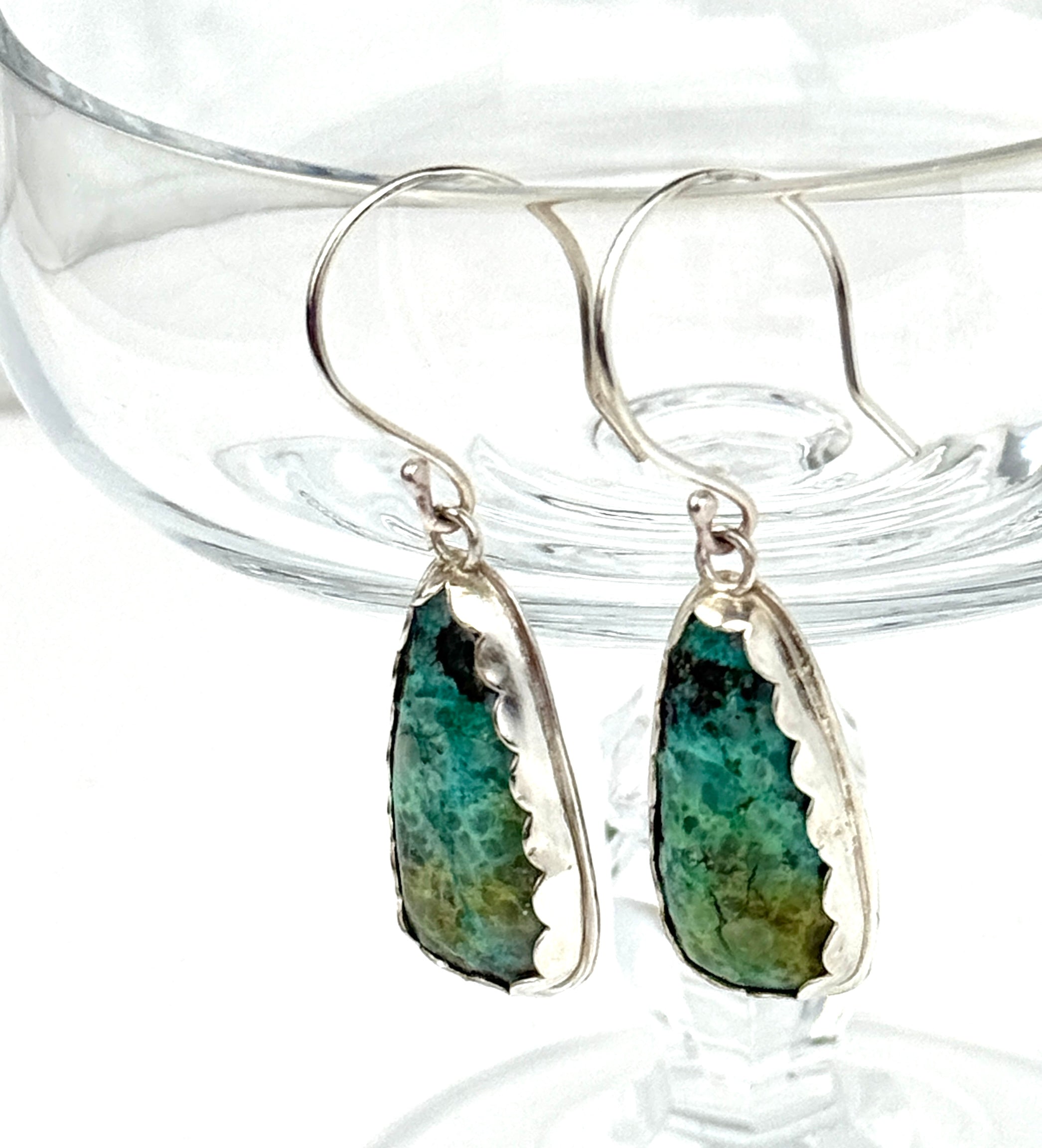 Eilat Stone Earrings with Scalloped Bezels
