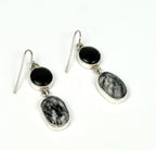 Onyx and Marble Dangle Earrings