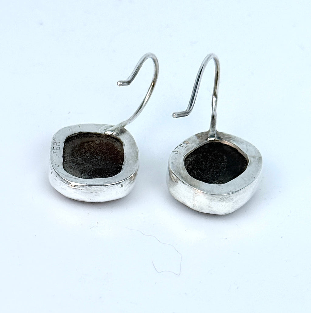 Coffee Colored Sea Glass Earrings