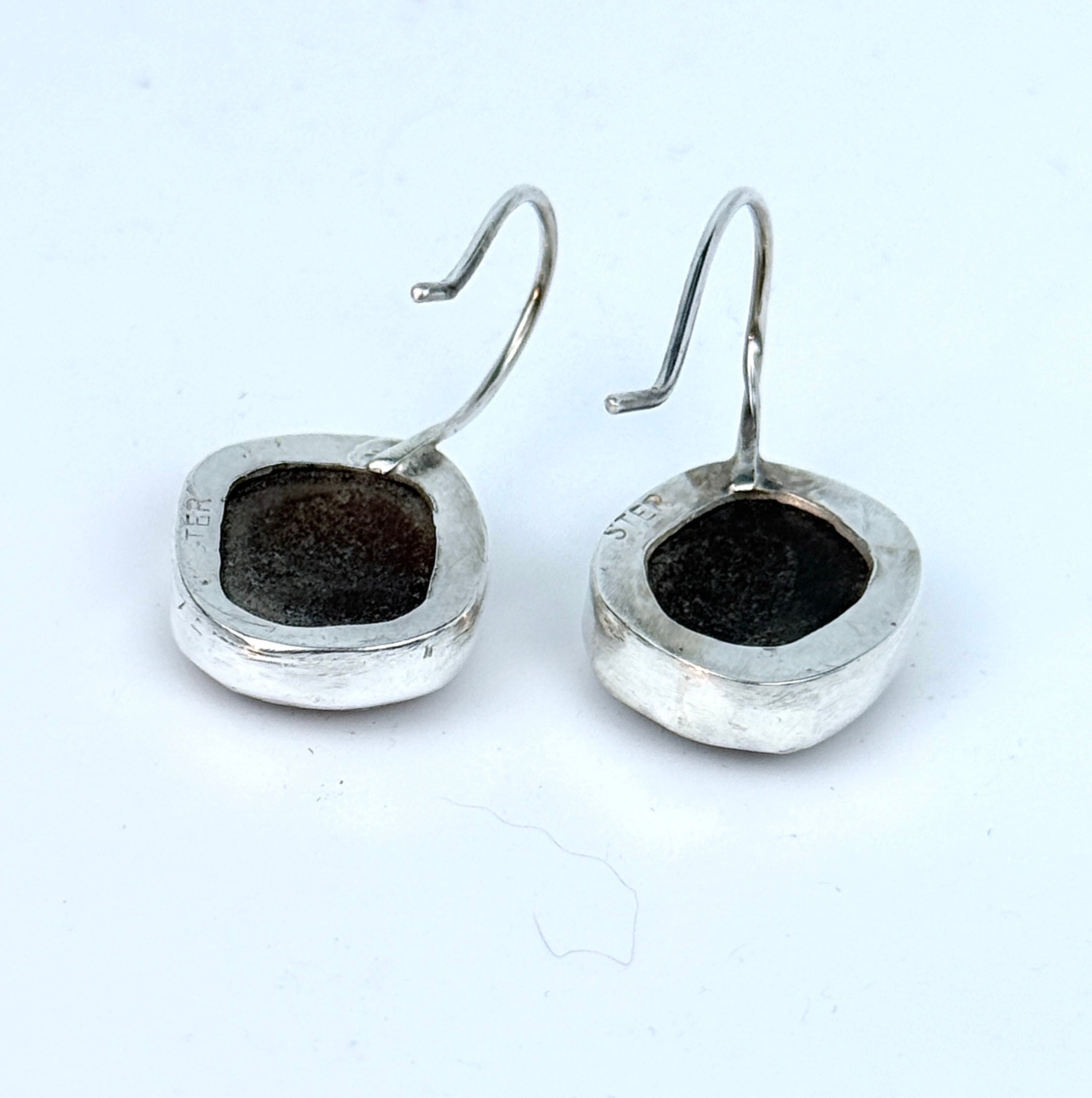 Coffee Colored Sea Glass Earrings