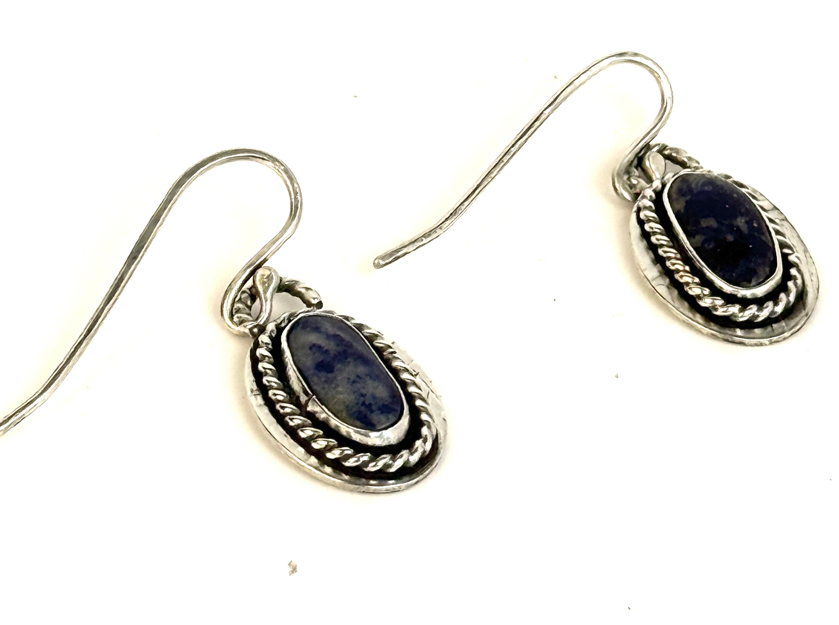 Sodalite and Silver Drop Earrings