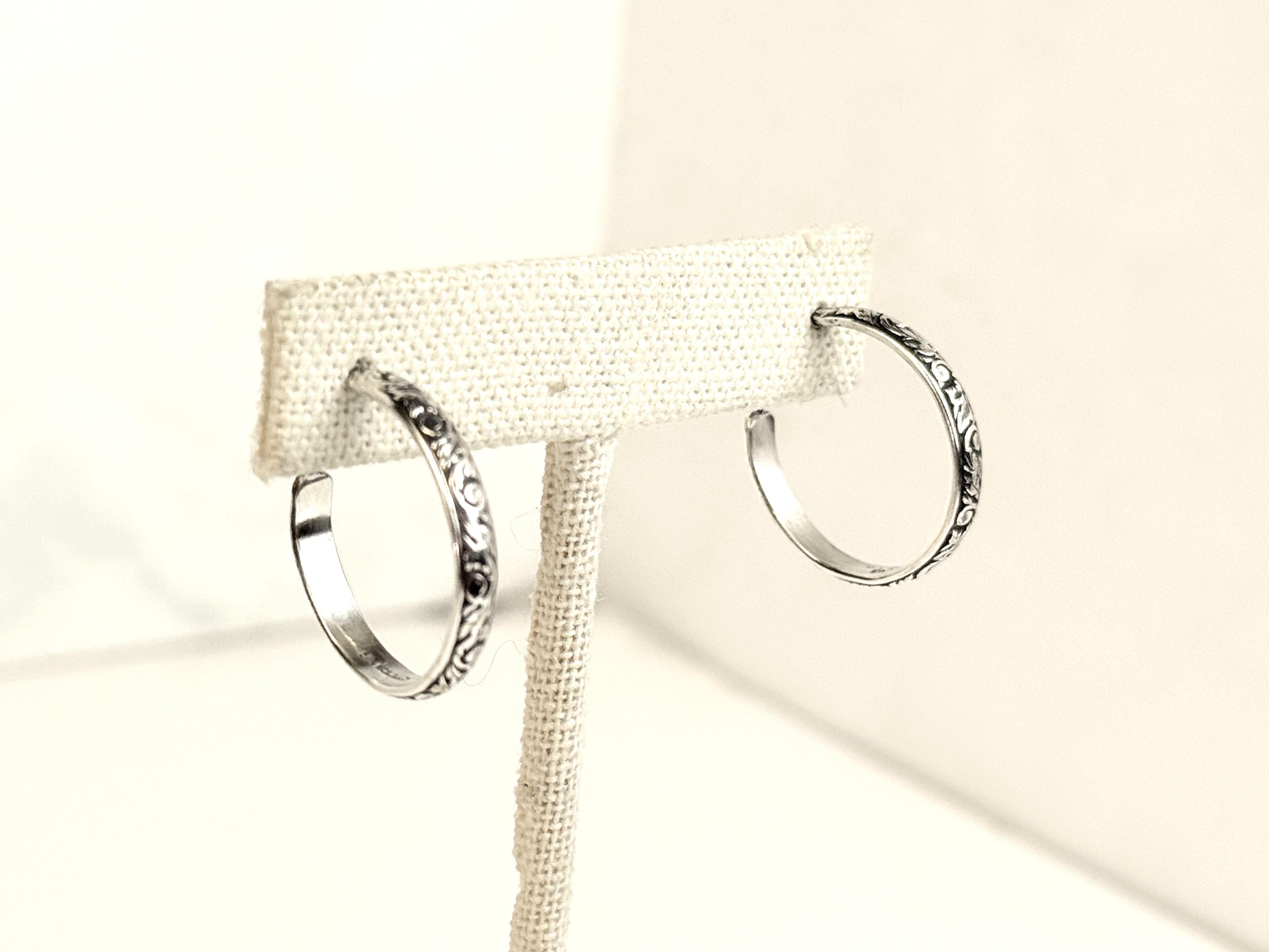 Wedding Band Sterling Silver Hoop Post Earrings in 3 sizes