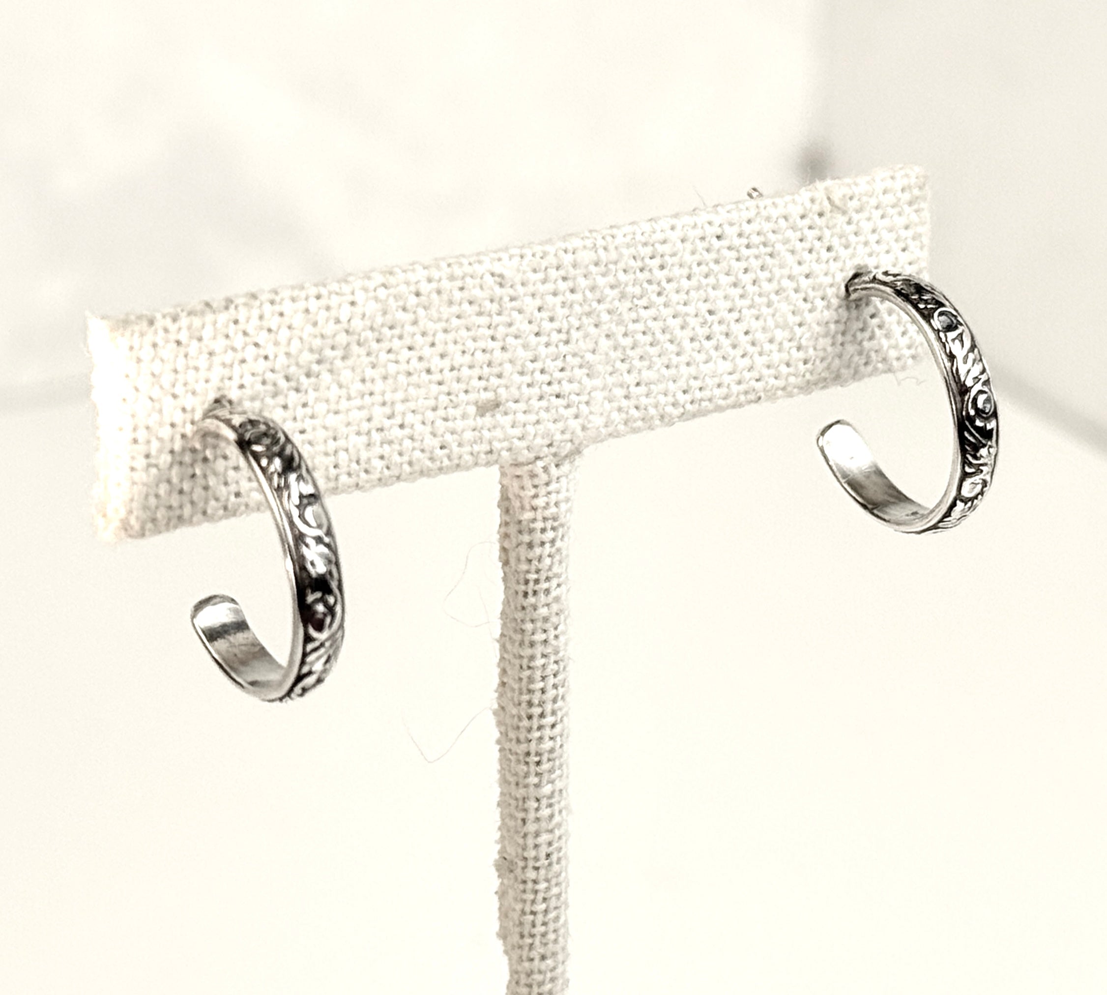 Wedding Band Sterling Silver Hoop Post Earrings in 3 sizes