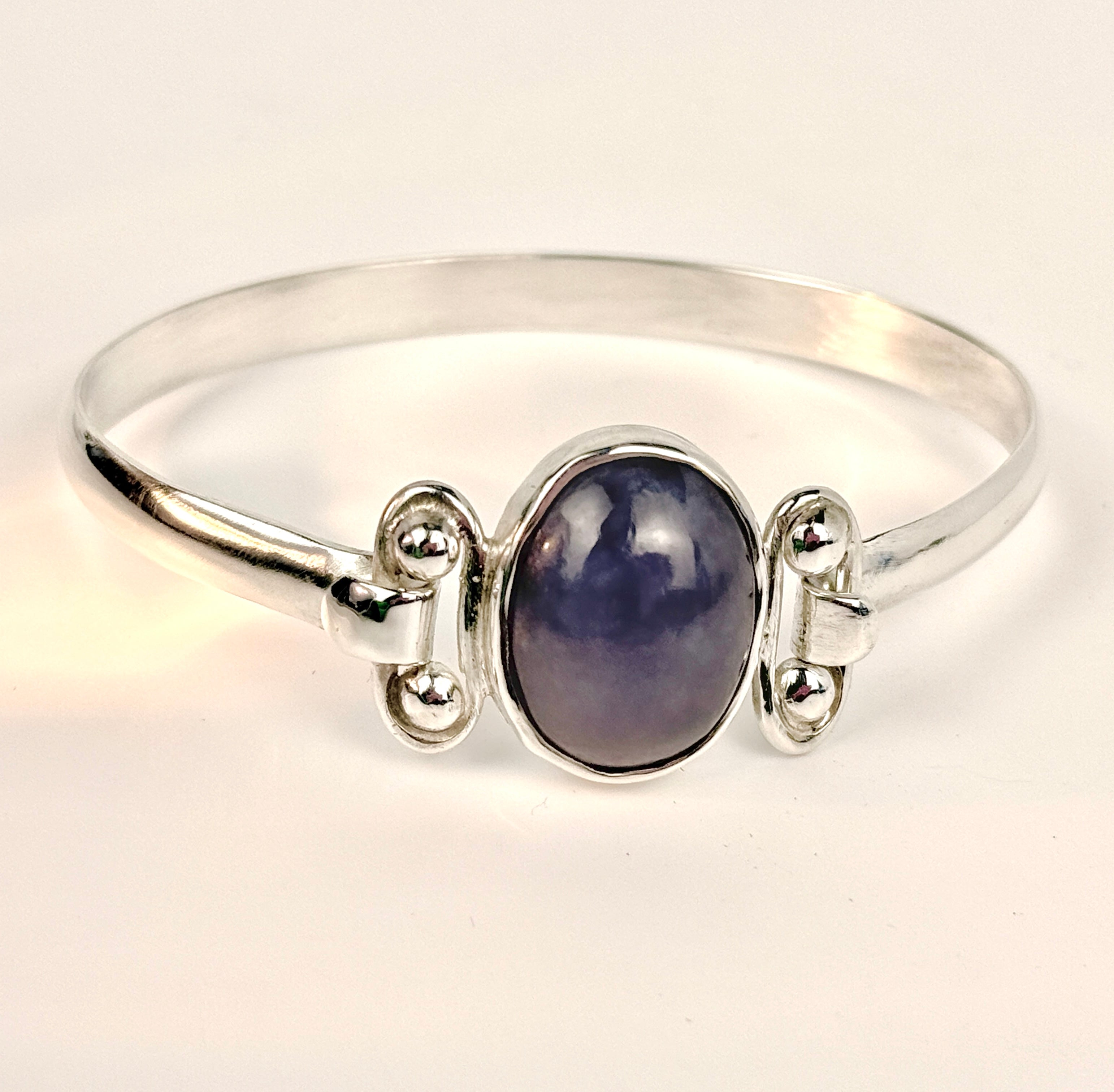 Blue Chalcedony and Sterling Silver Bracelet