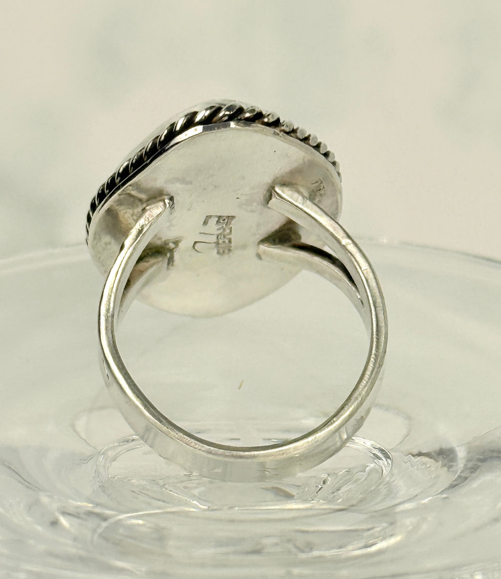 Malachite  and Silver Statement Ring size 8.5