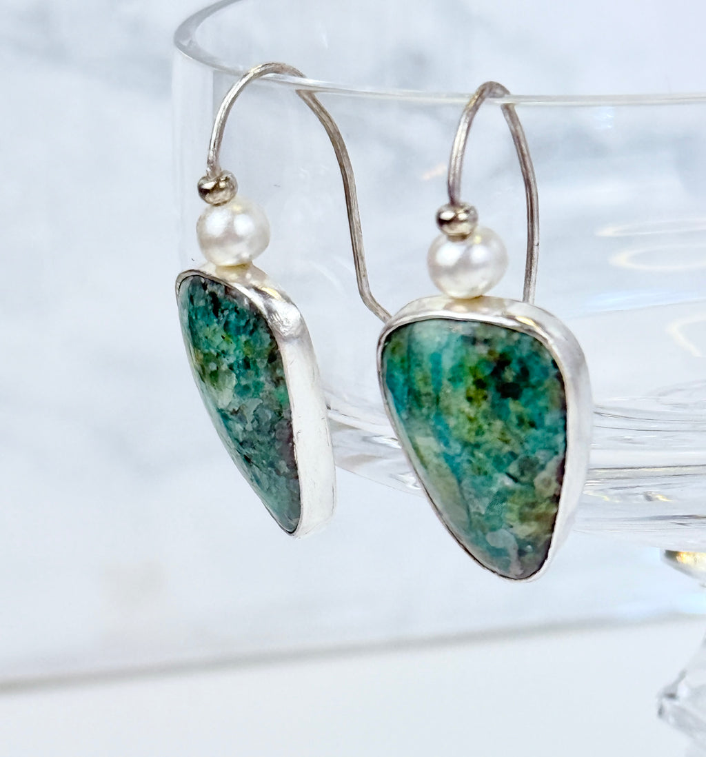 Eilat Stone and Pearl Earrings