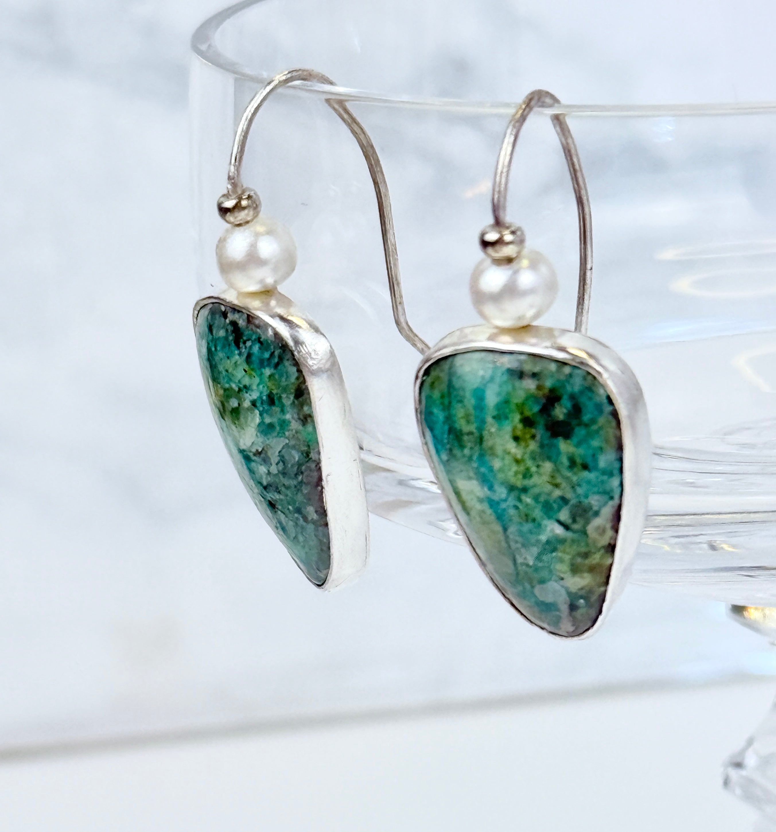 Eilat Stone and Pearl Earrings