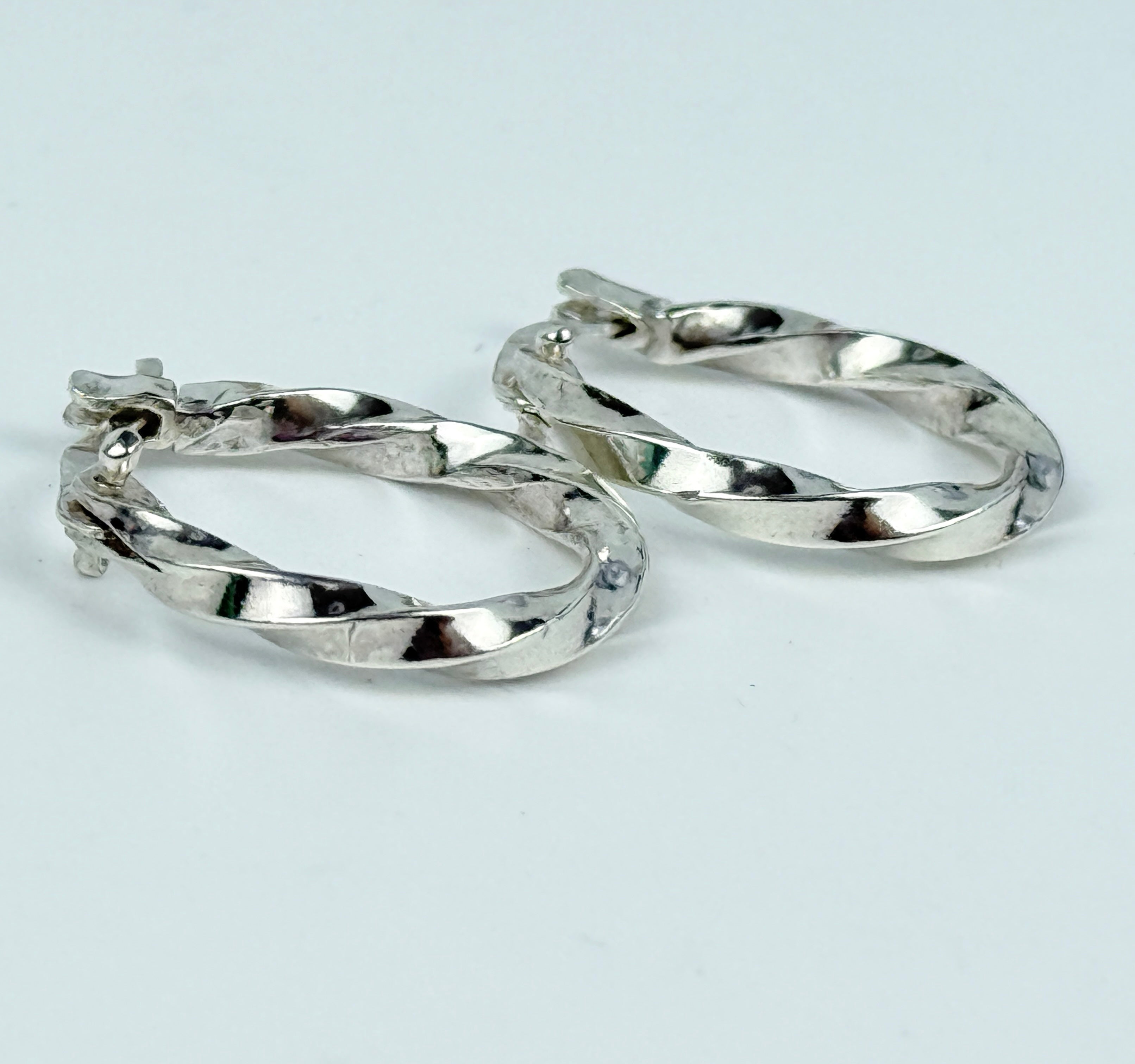 Classic Sterling Silver Square  Wire Hoops # 1