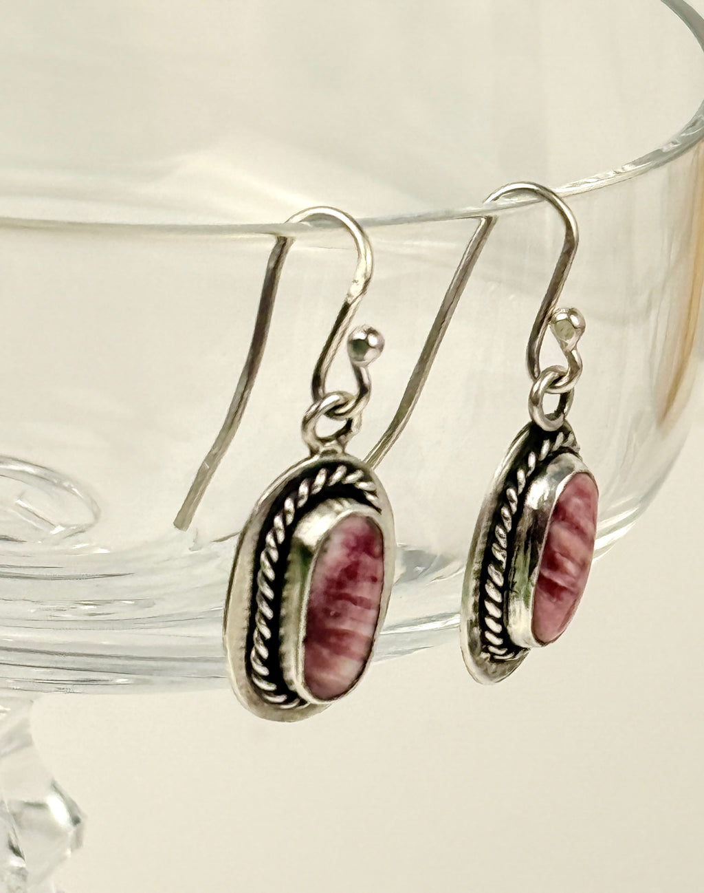 Spiny Oyster and Sterling Silver Earrings