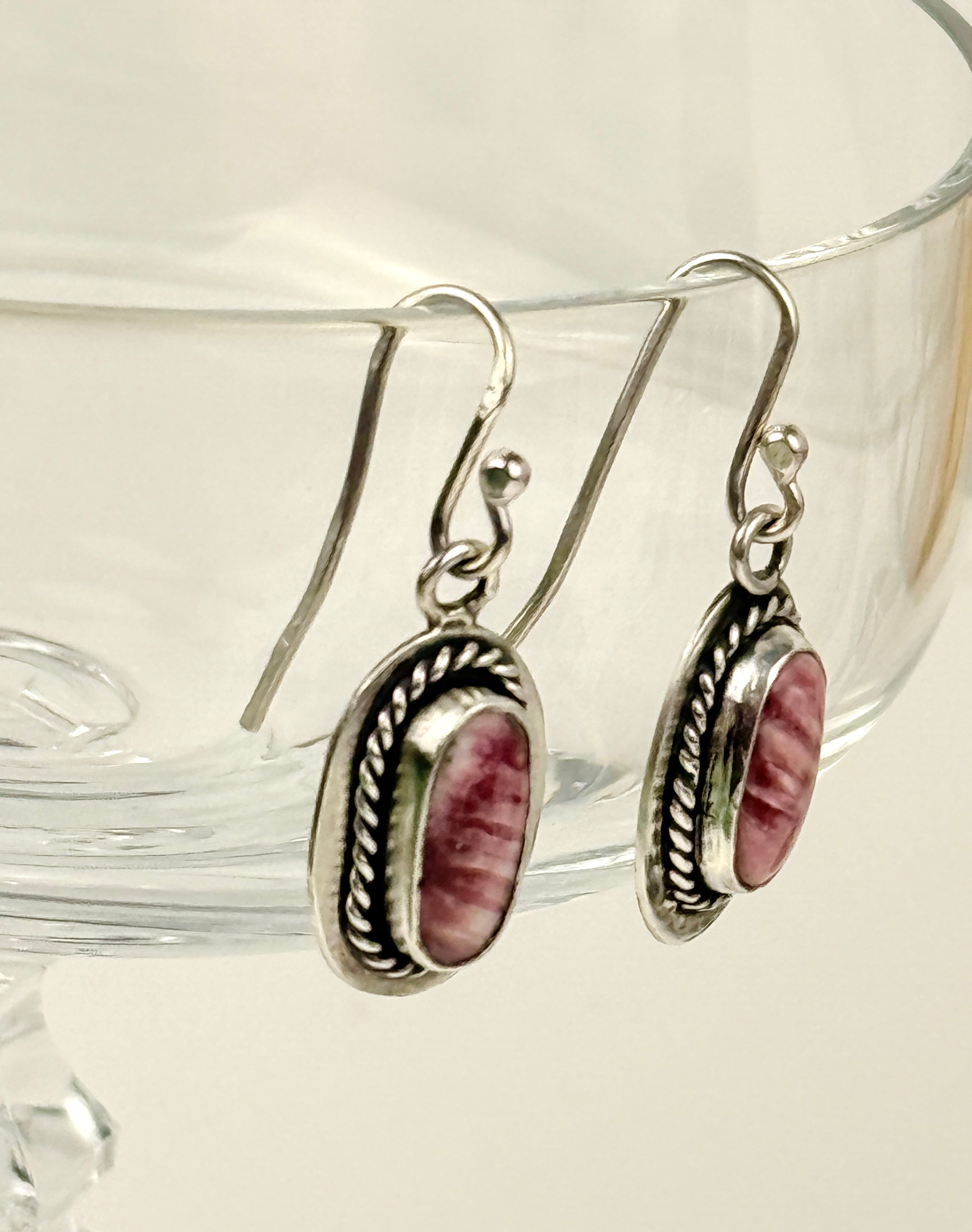 Spiny Oyster and Sterling Silver Earrings
