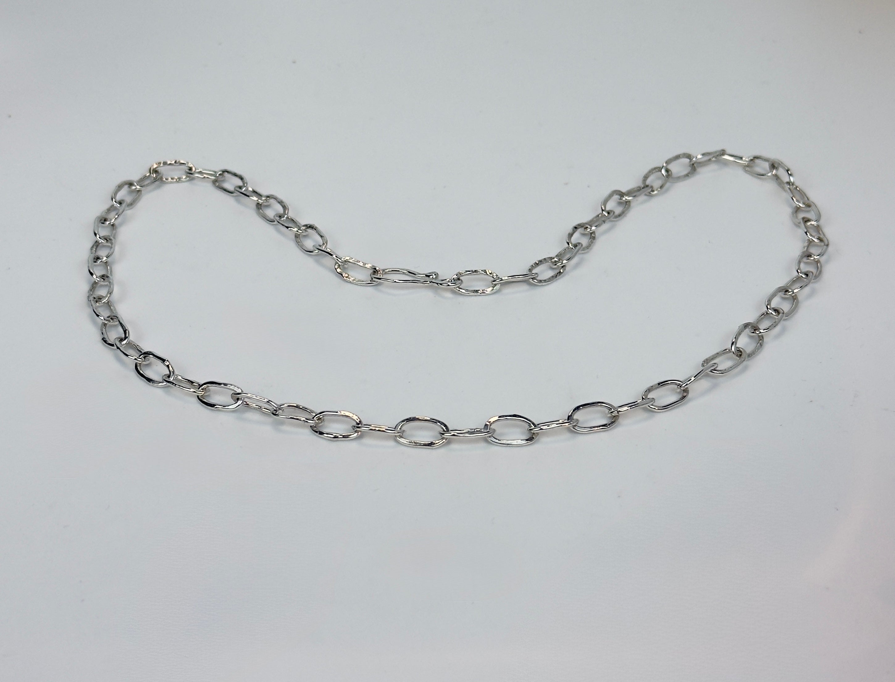 16 gauge Hand Forged Argentium Sterling Silver Chain