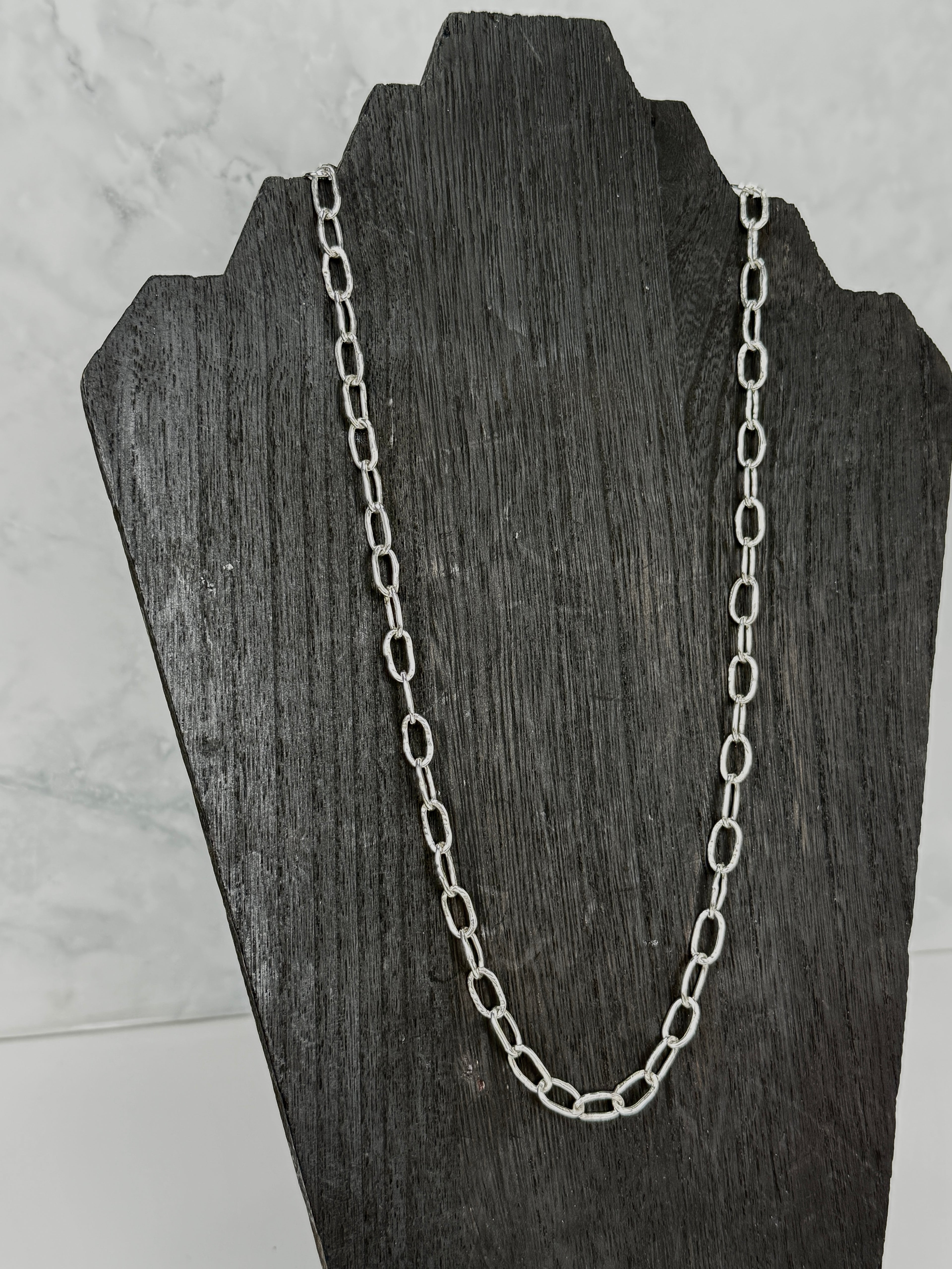 16 gauge Hand Forged Argentium Sterling Silver Chain