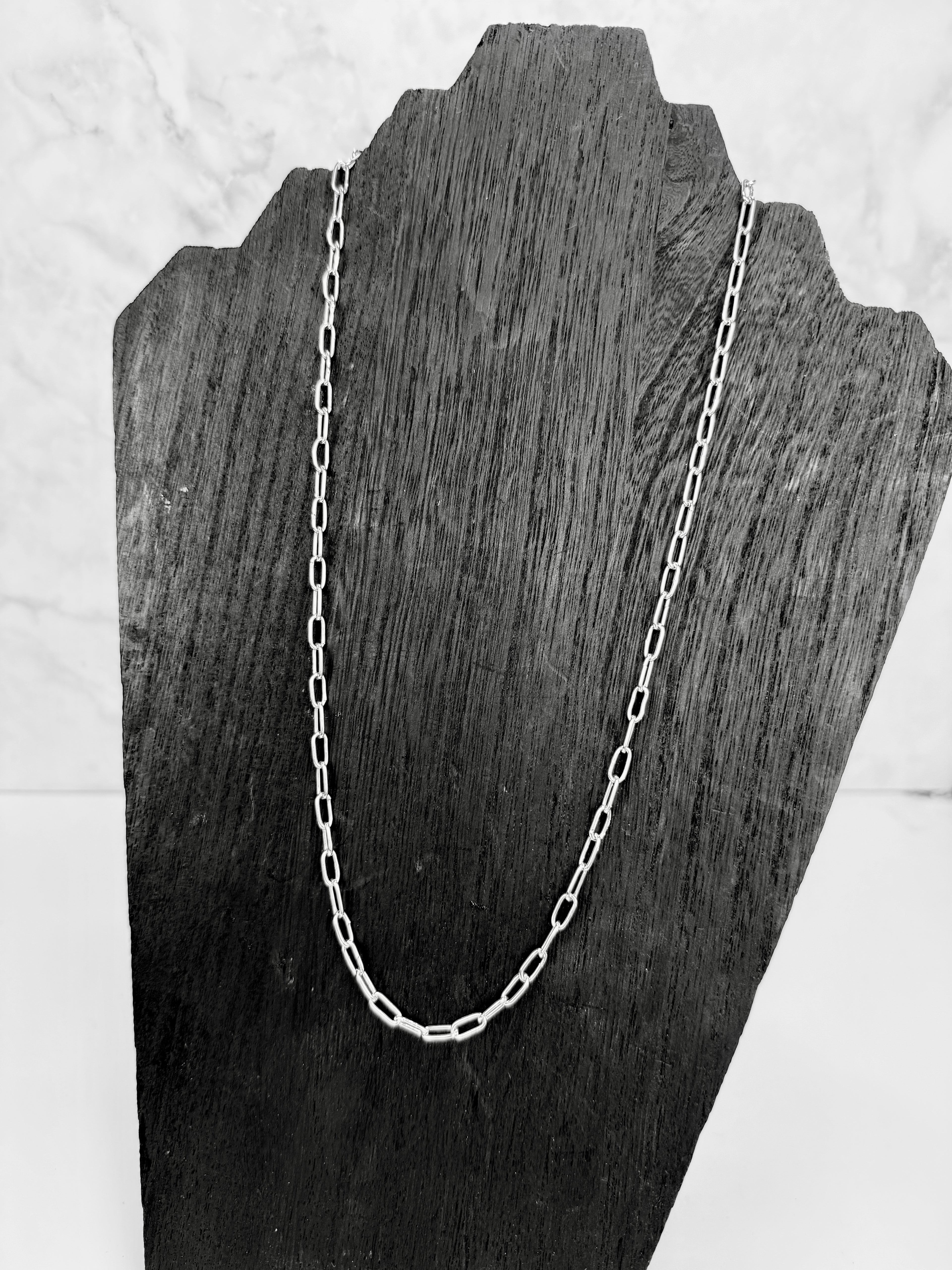 18 Gauge Handmade Argentium Sterling Silver Chain Necklace