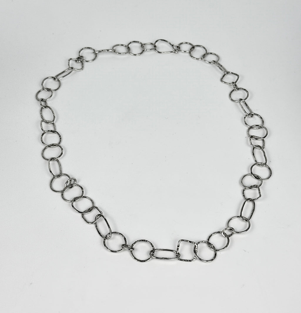 Mixed Shape Argentium Hand Forged Chain