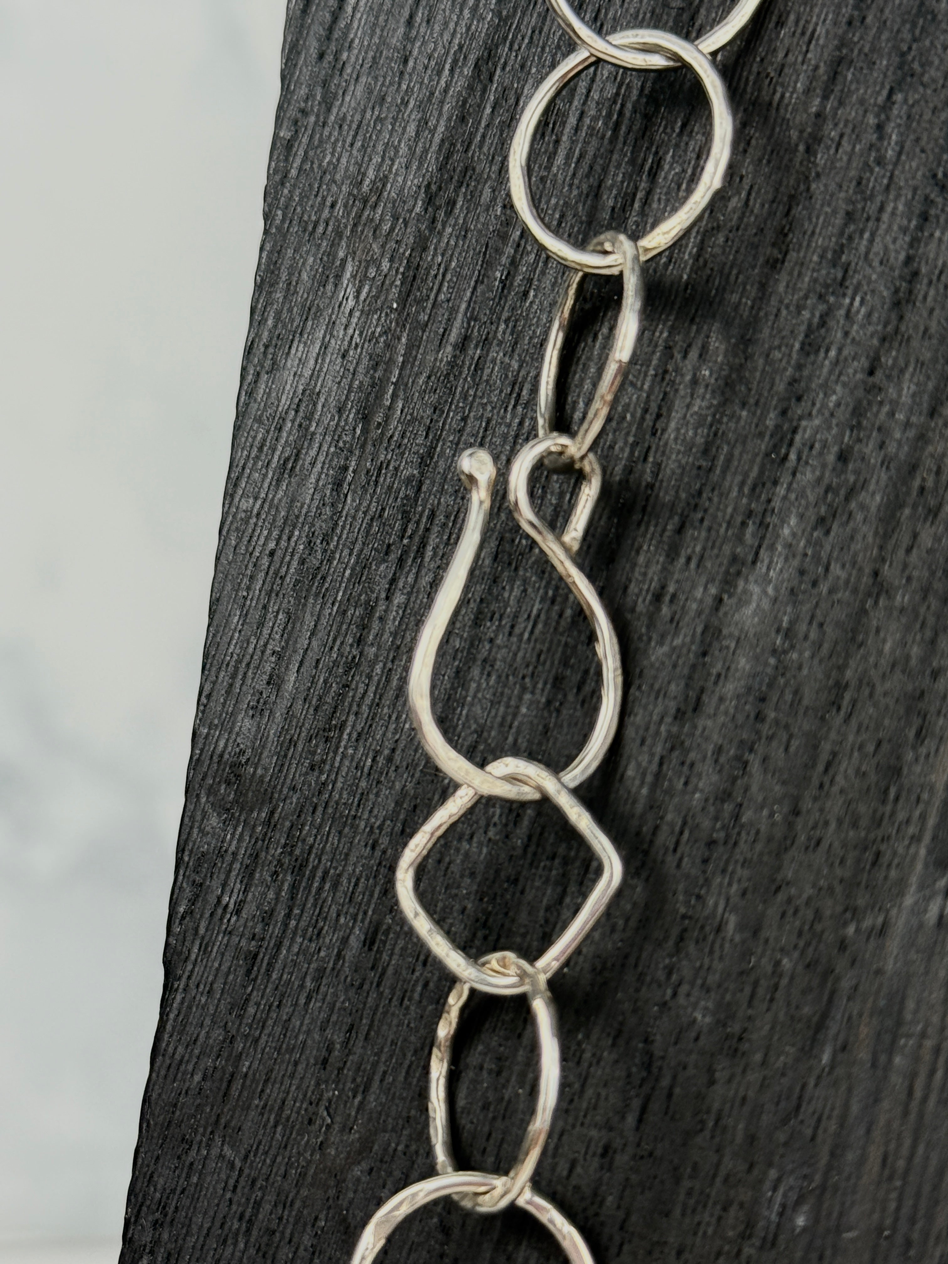 Mixed Shape Argentium Hand Forged Chain