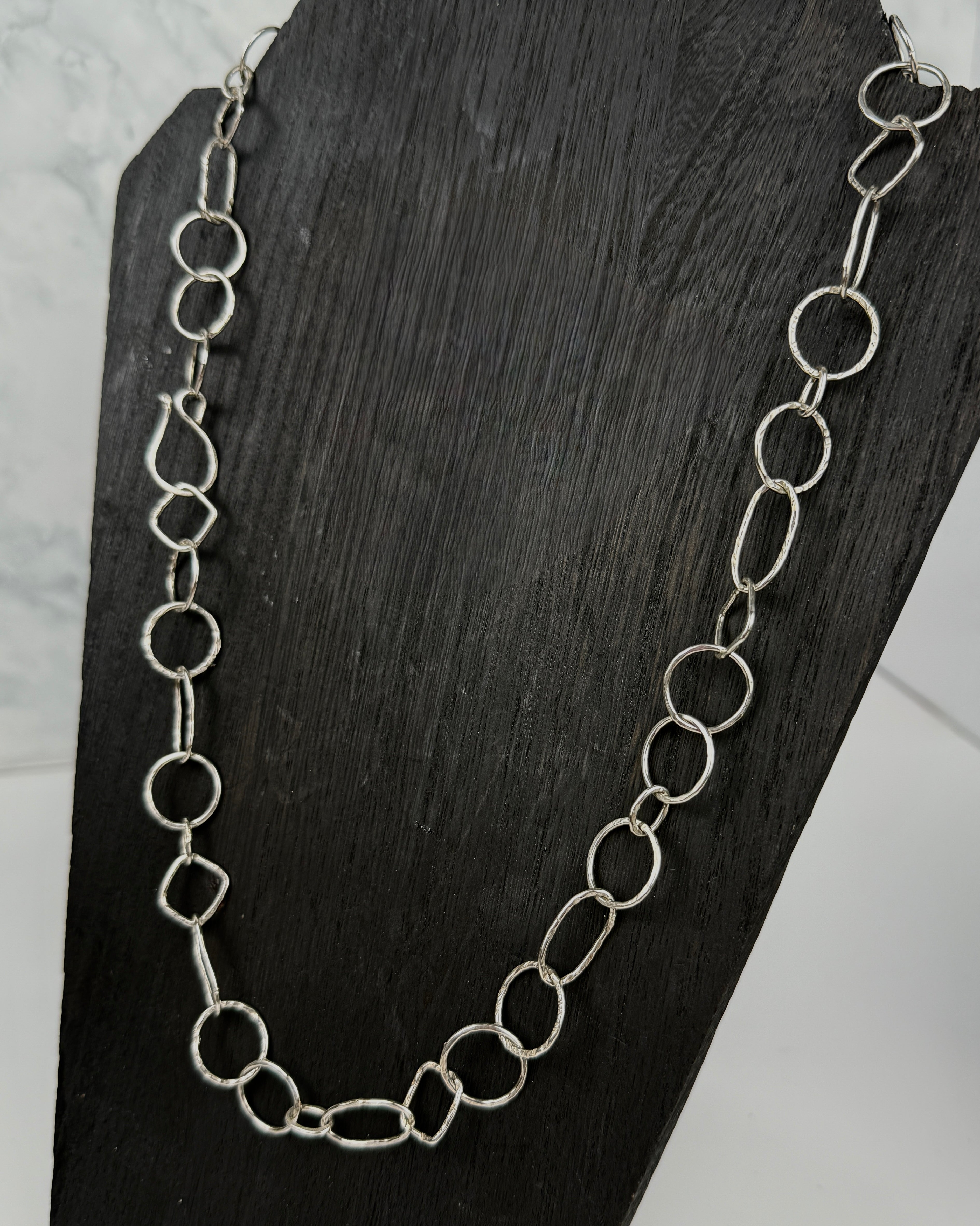 Mixed Shape Argentium Hand Forged Chain