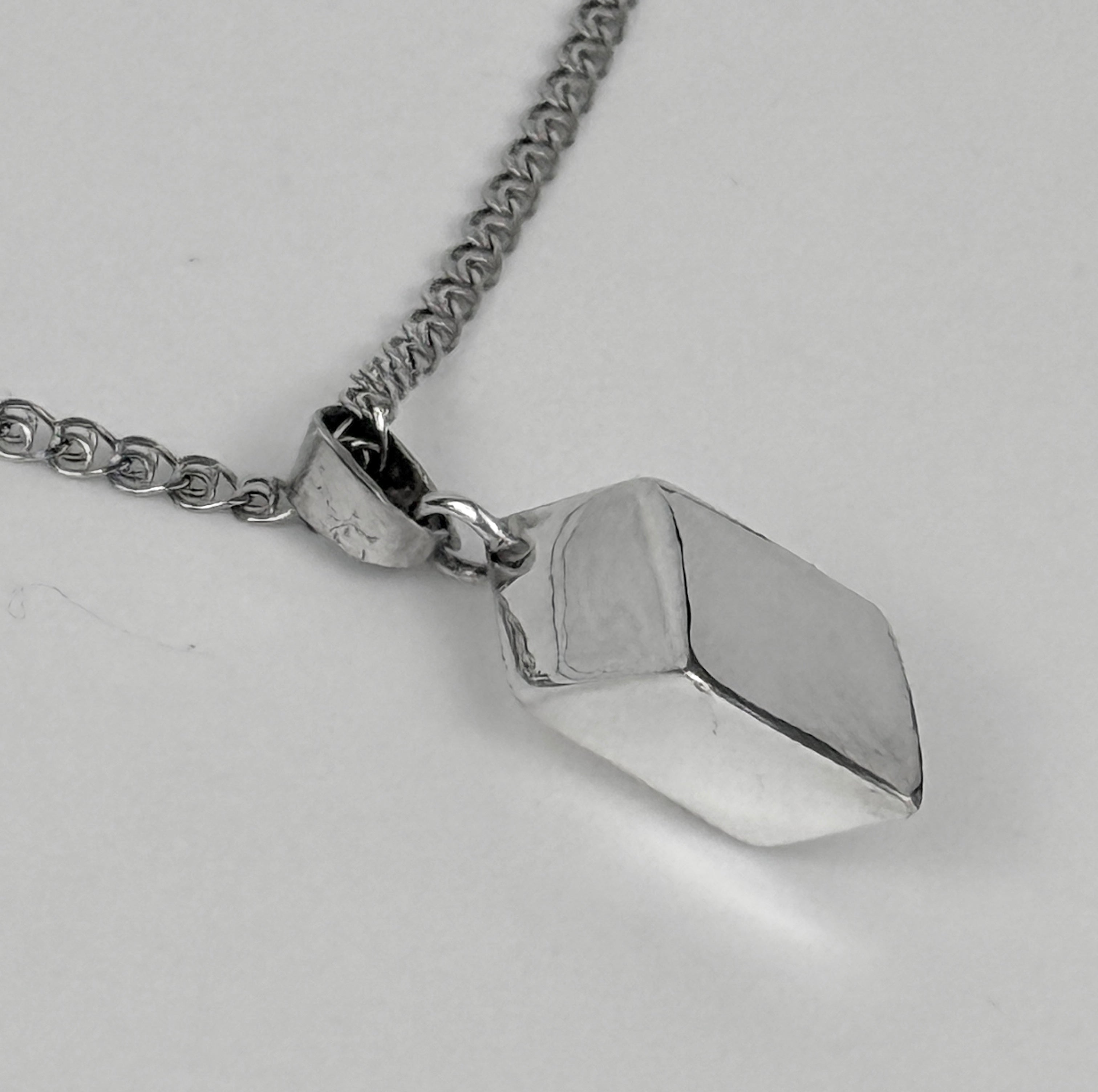 Sterling Silver Hexahedron Pendant