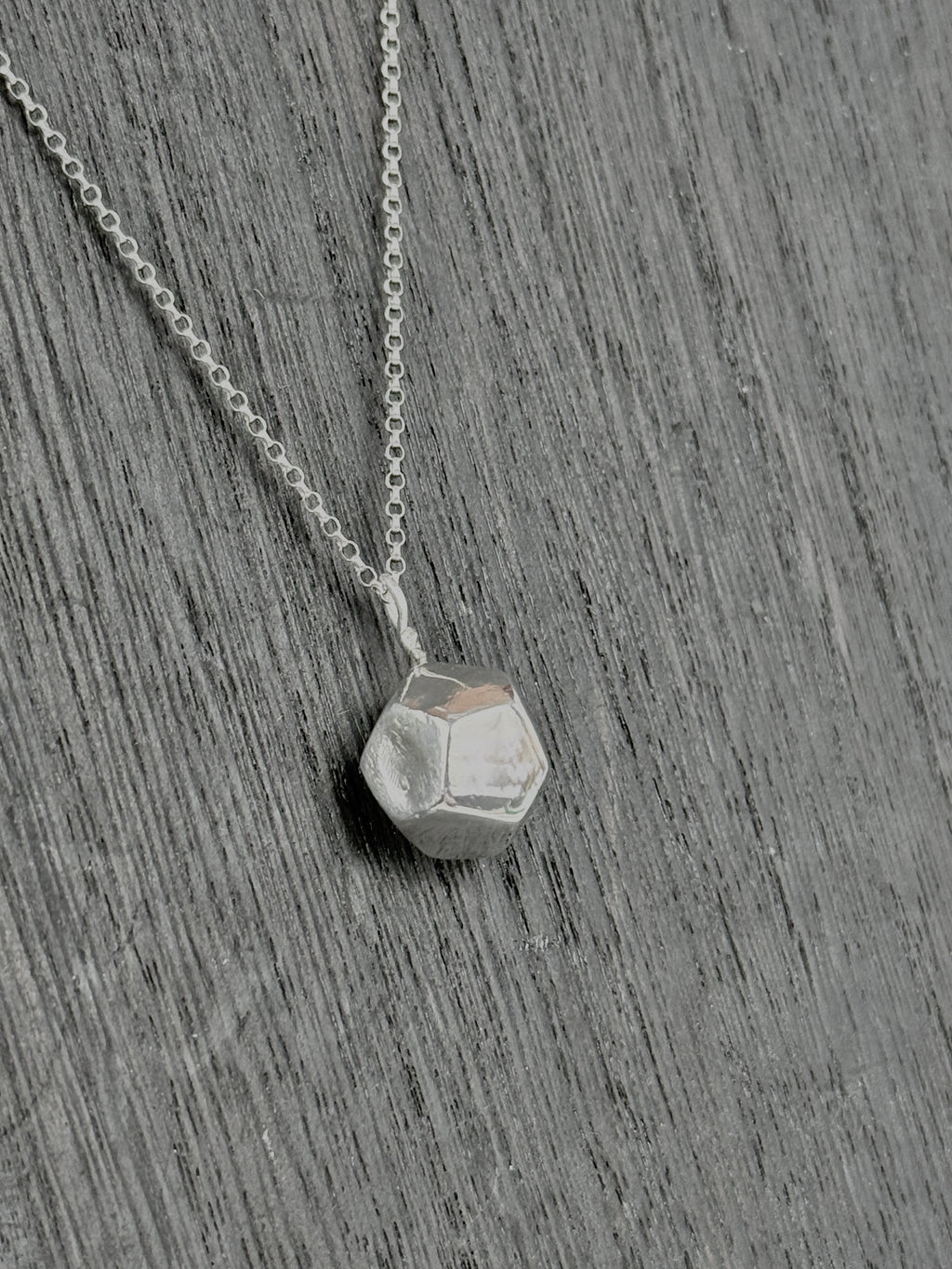 Hand Fabricated Sterling Dodecahedron Pendant