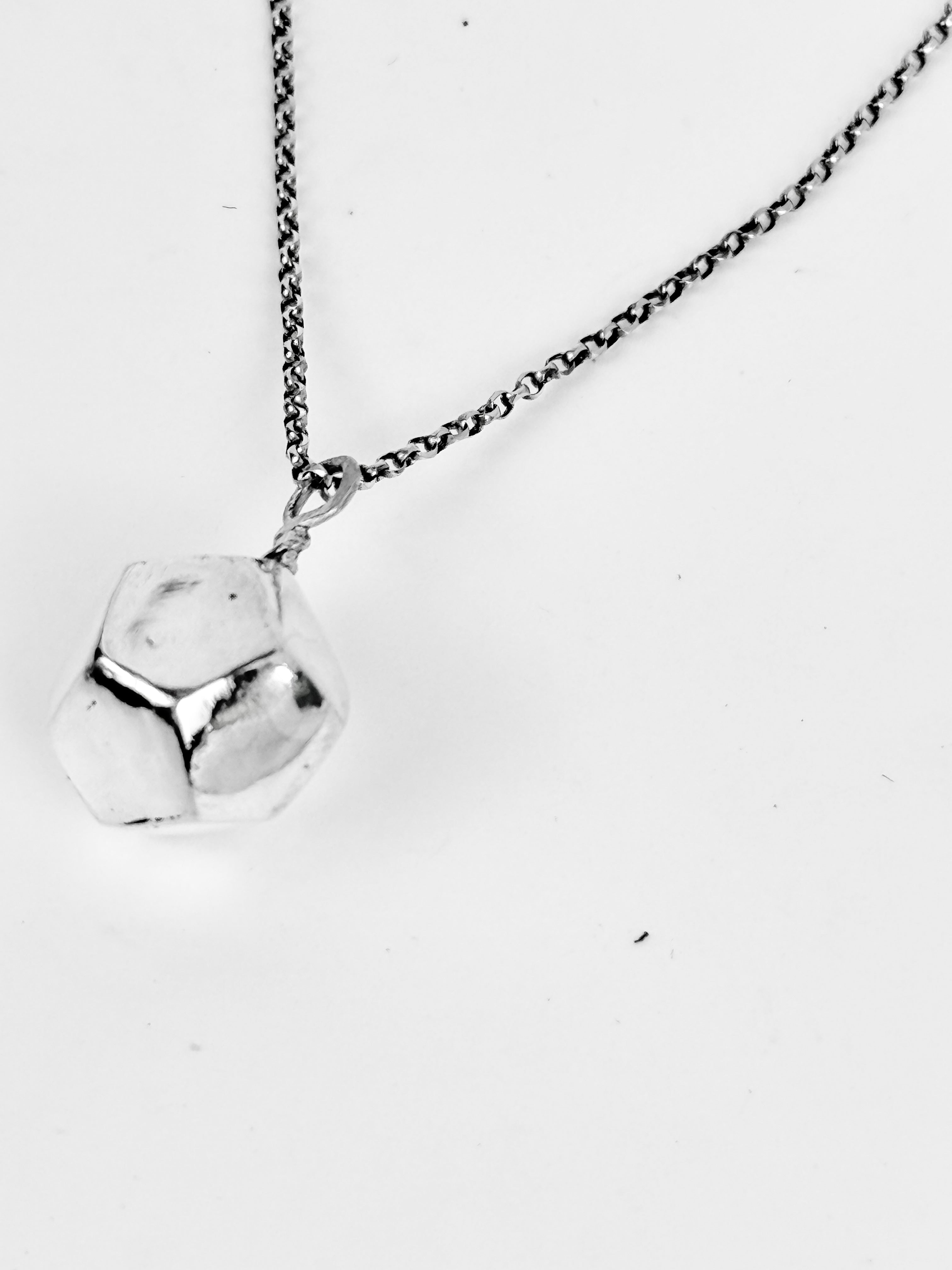 Hand Fabricated Sterling Dodecahedron Pendant