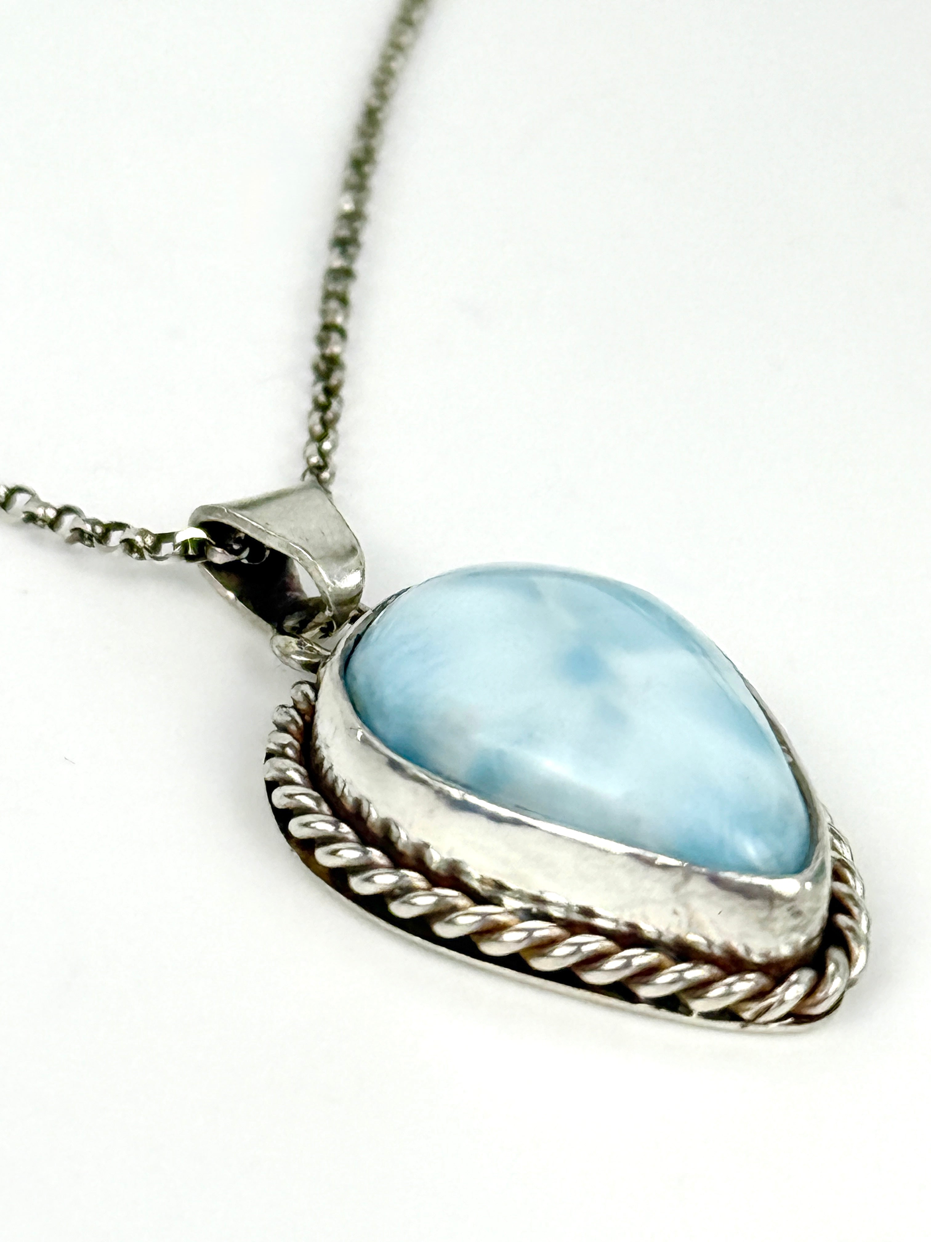 Larimar and Sterling Pendant