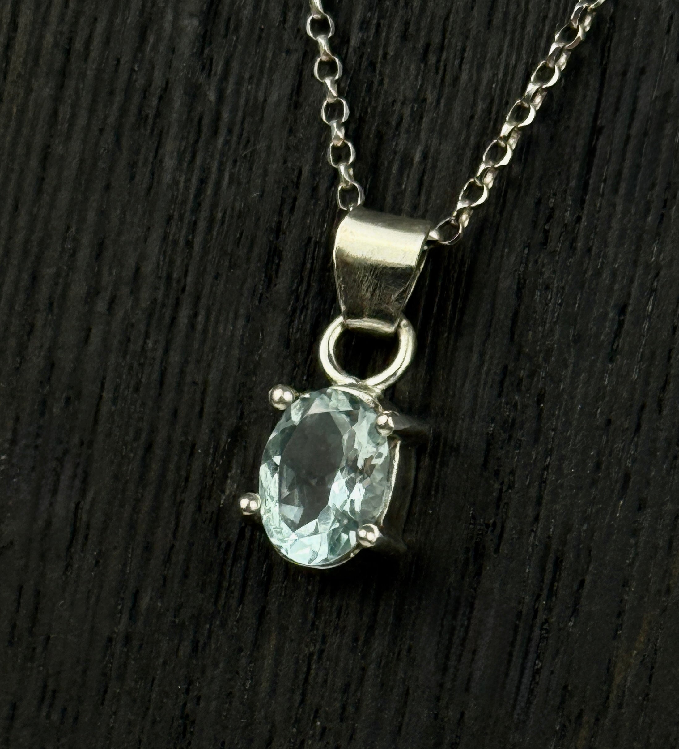 Aquamarine  and  Sterling Silver Pendant