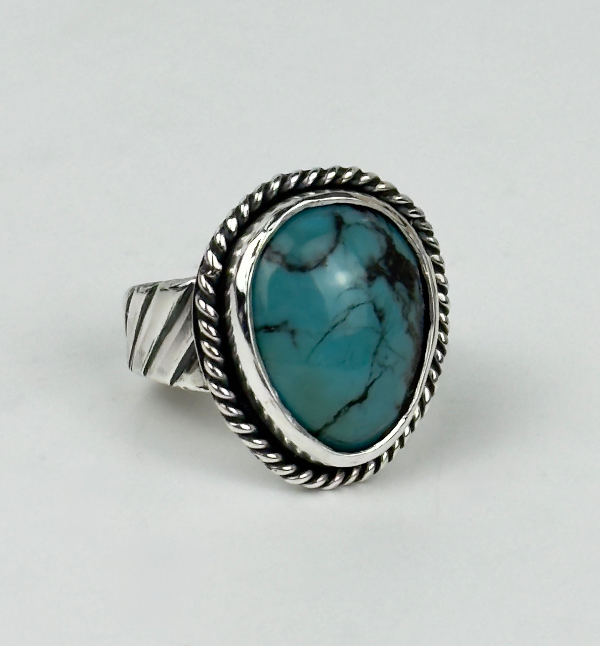 Turquoise and Silver  Ring Size  6.5