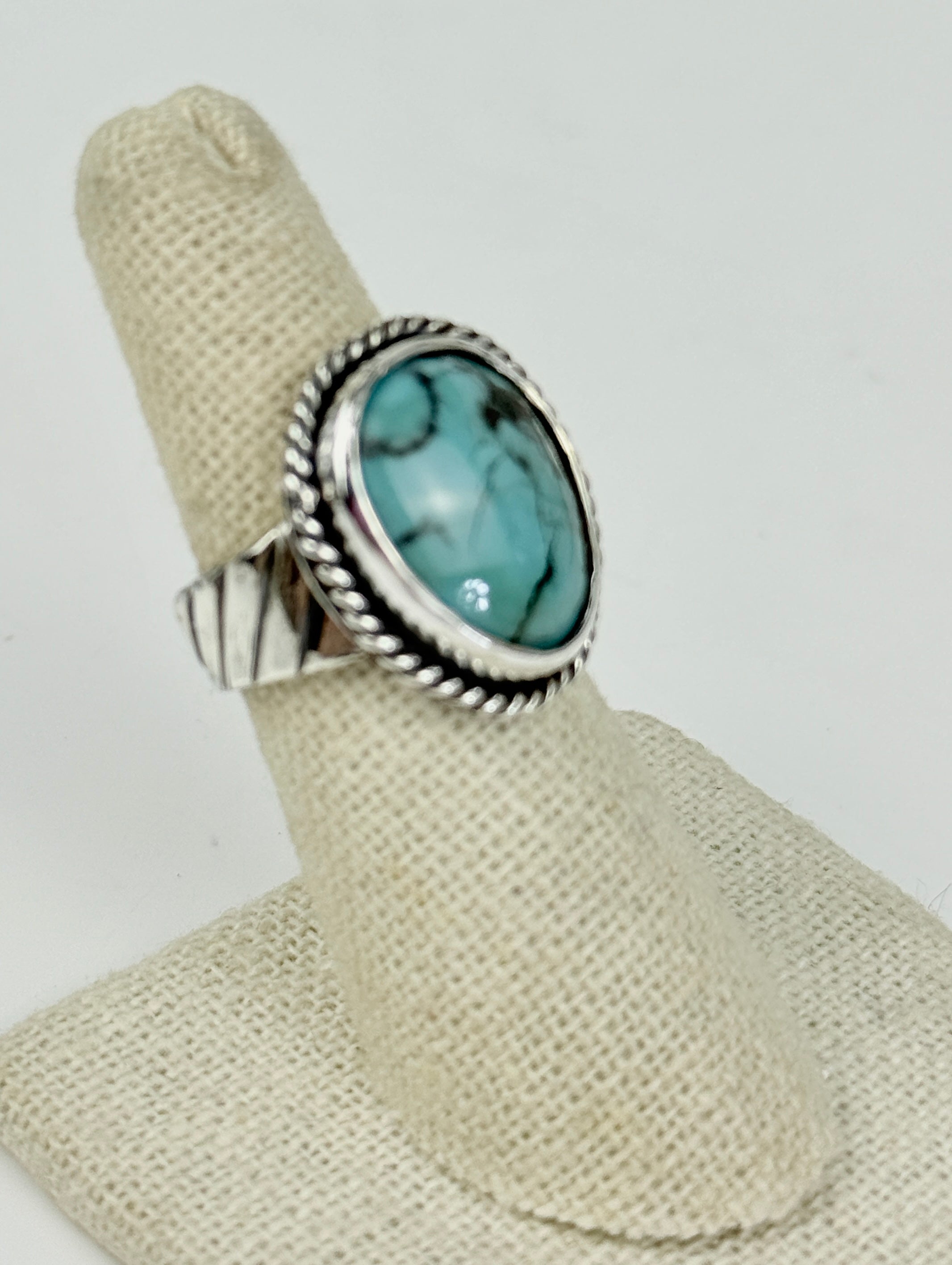 Turquoise and Silver  Ring Size  6.5