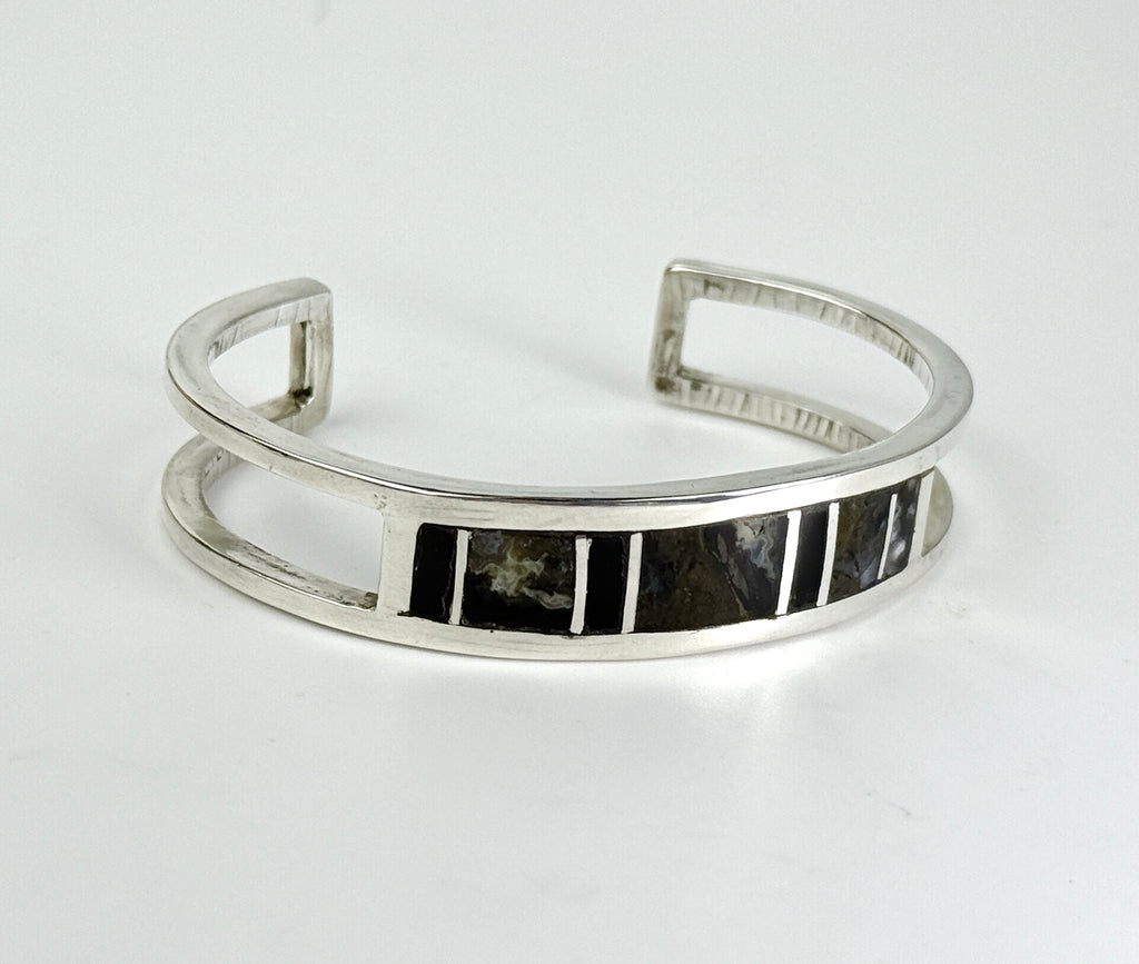 Jasper, Onyx and Sterling Cuff