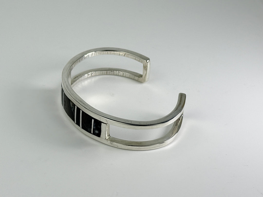 Jasper, Onyx and Sterling Cuff