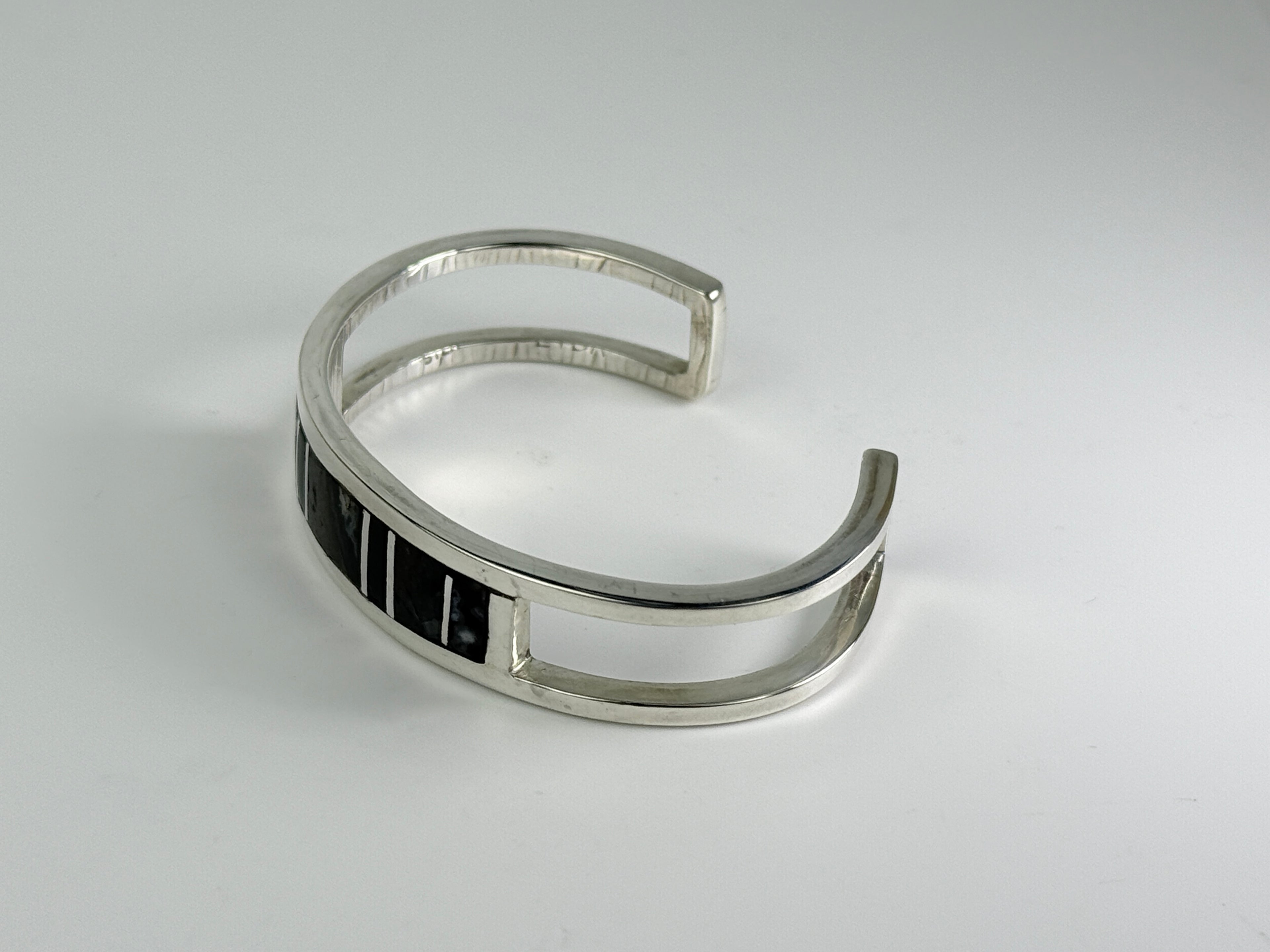 Jasper, Onyx and Sterling Cuff