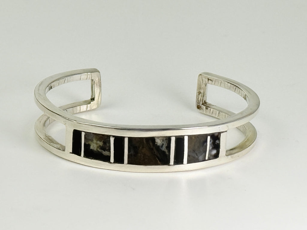 Jasper, Onyx and Sterling Cuff