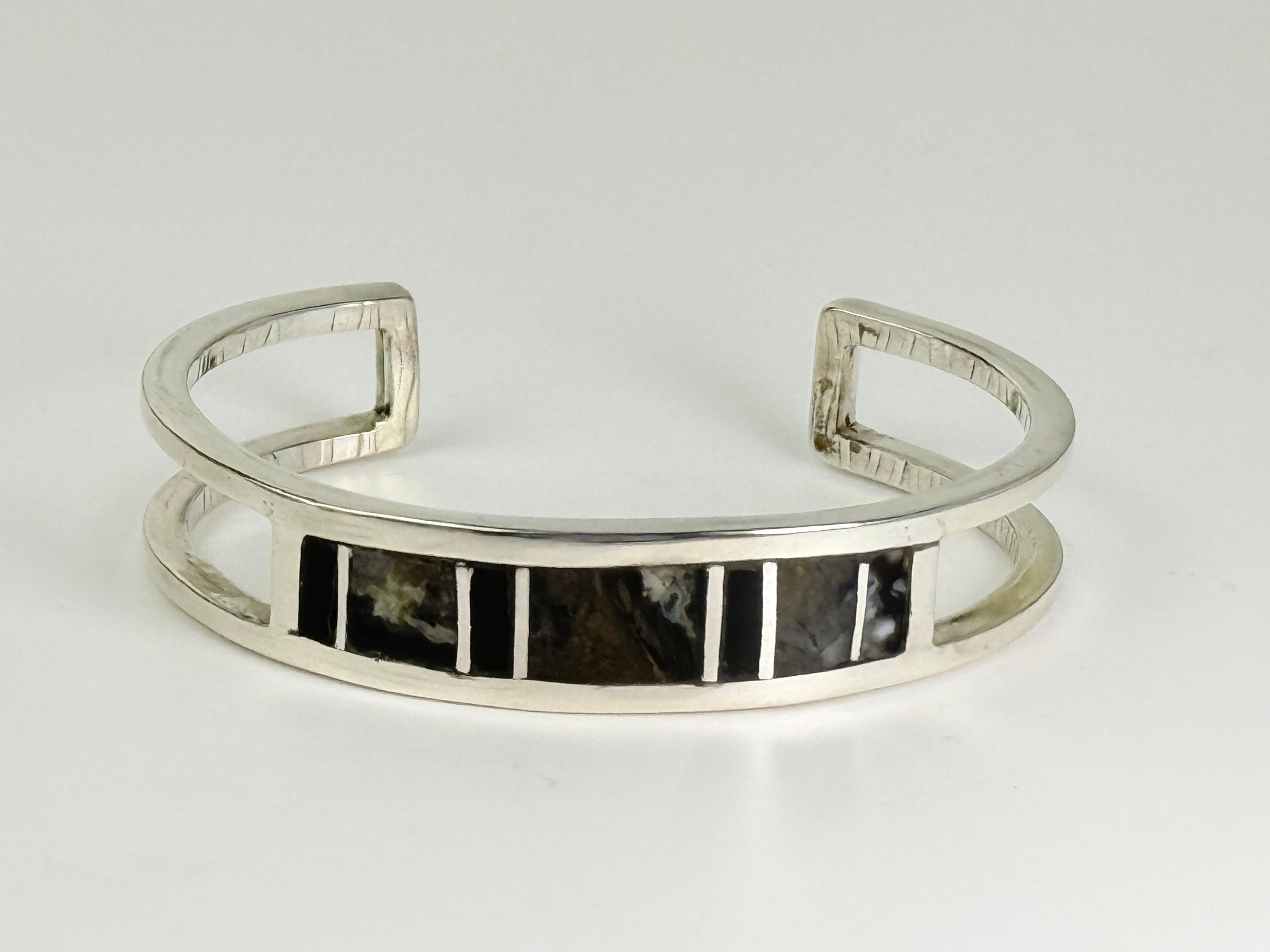 Jasper, Onyx and Sterling Cuff