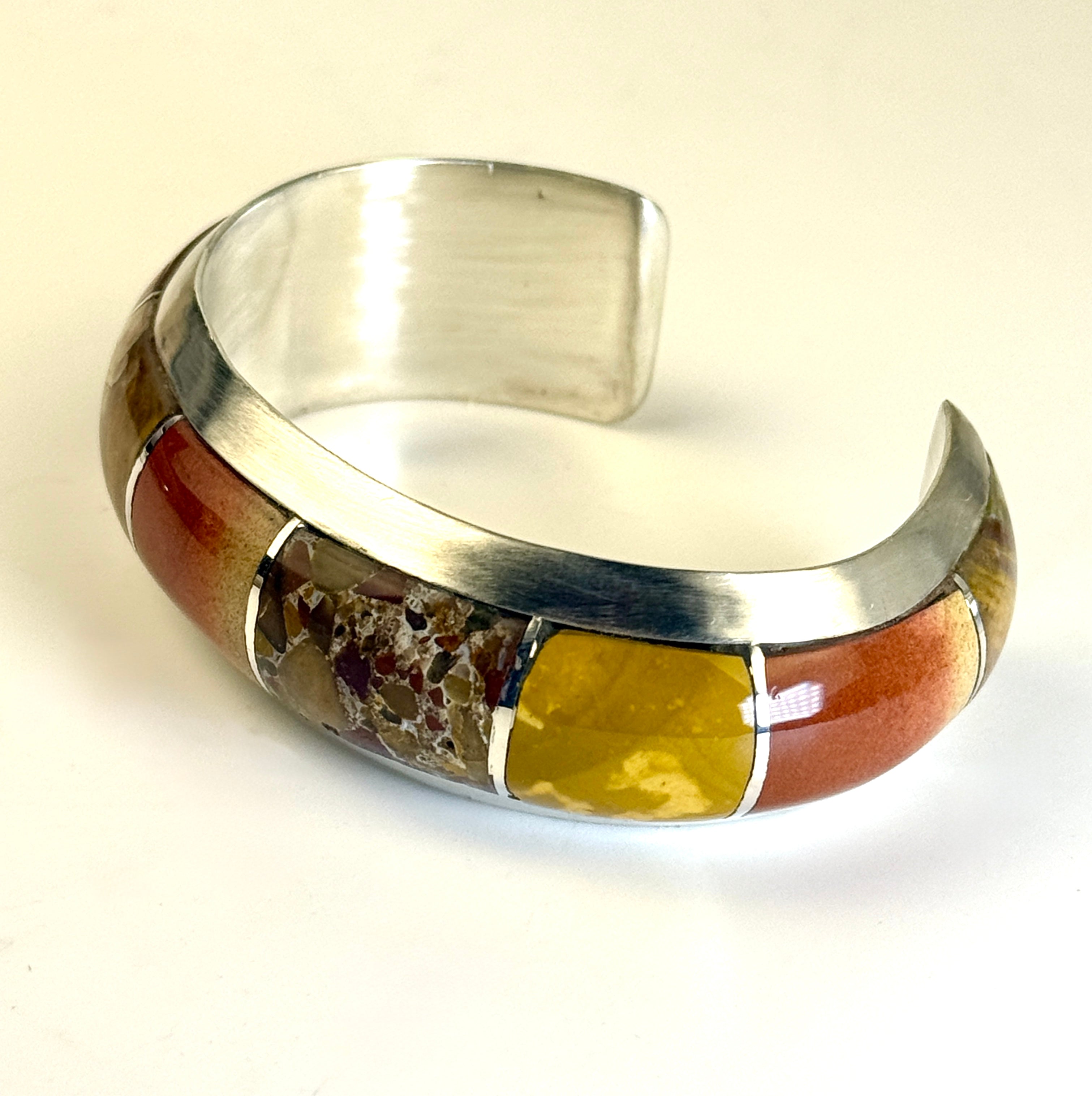 Autumn Colored Stone Inlaid Cuff