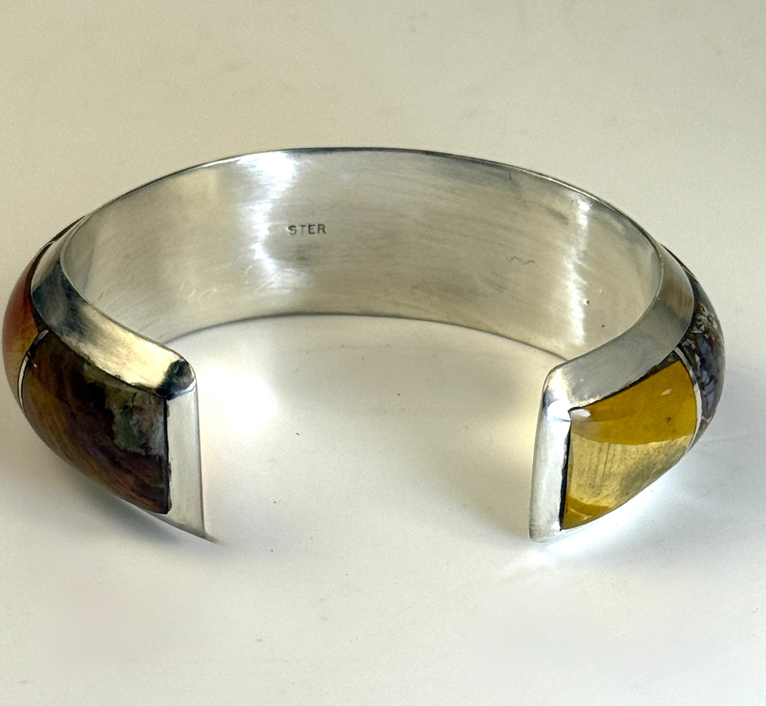 Autumn Colored Stone Inlaid Cuff