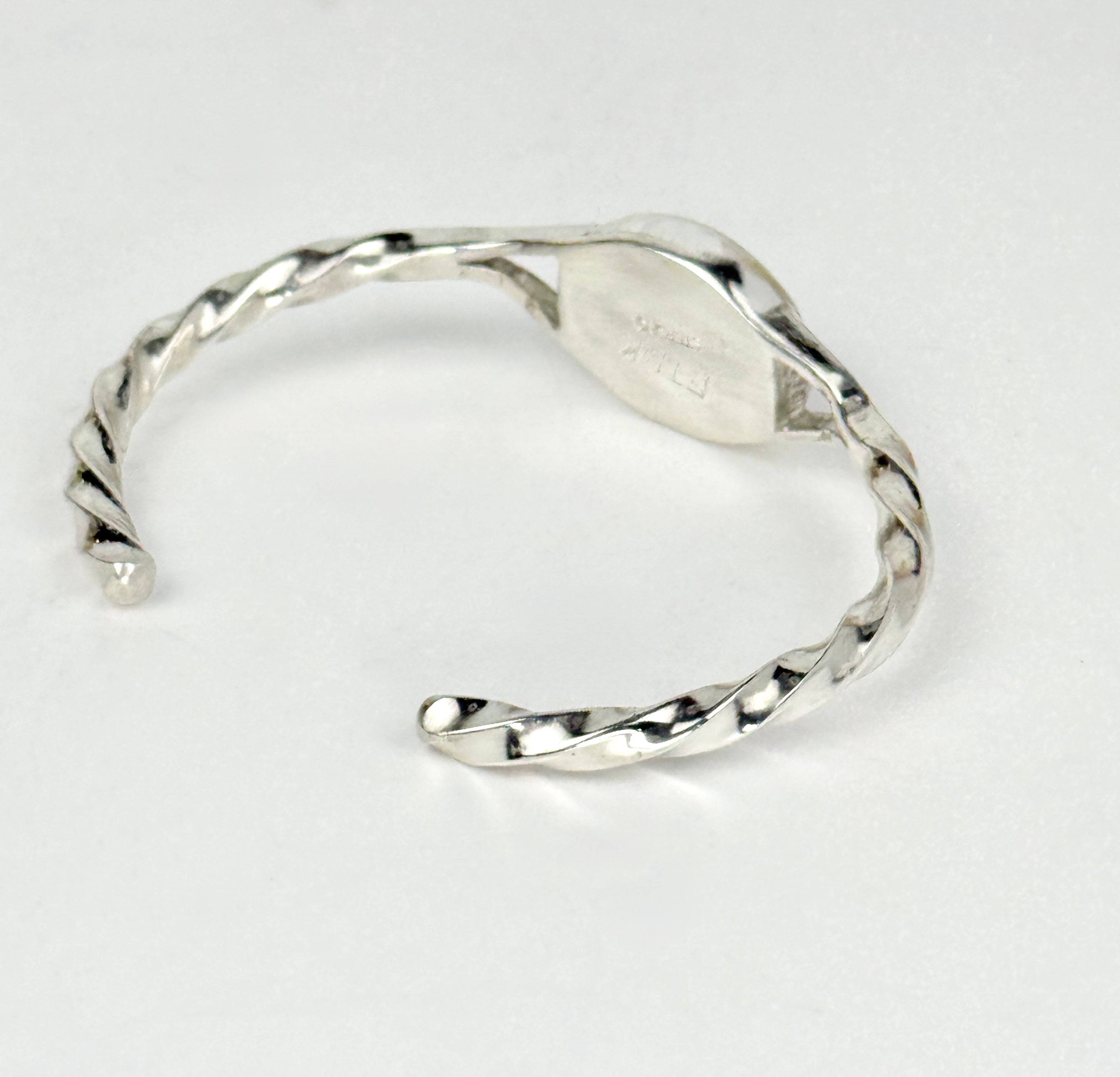 Brick red Jasper and Sterling Cuff