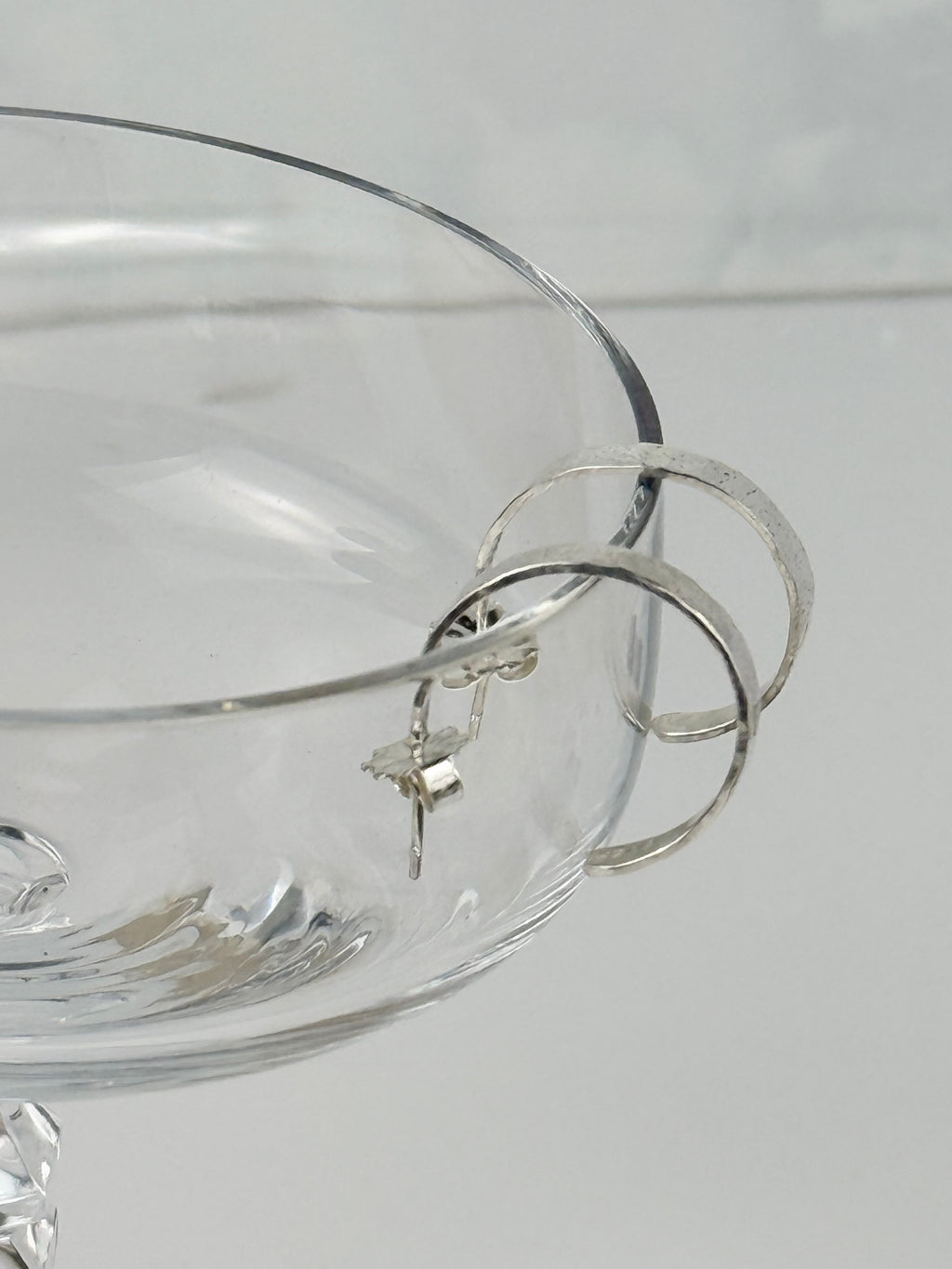 Hammered Silver Hoop Earrings