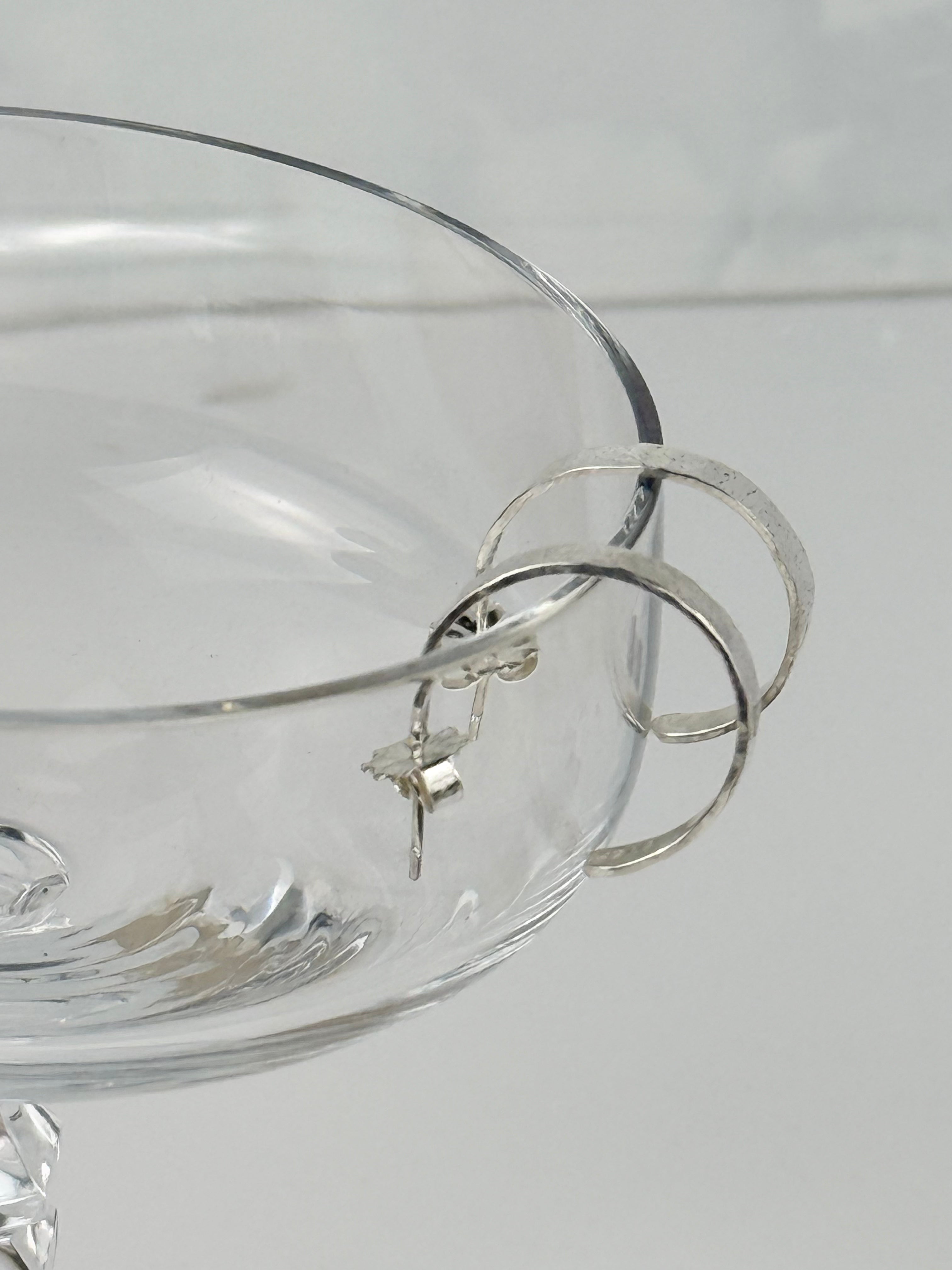 Hammered Silver Hoop Earrings